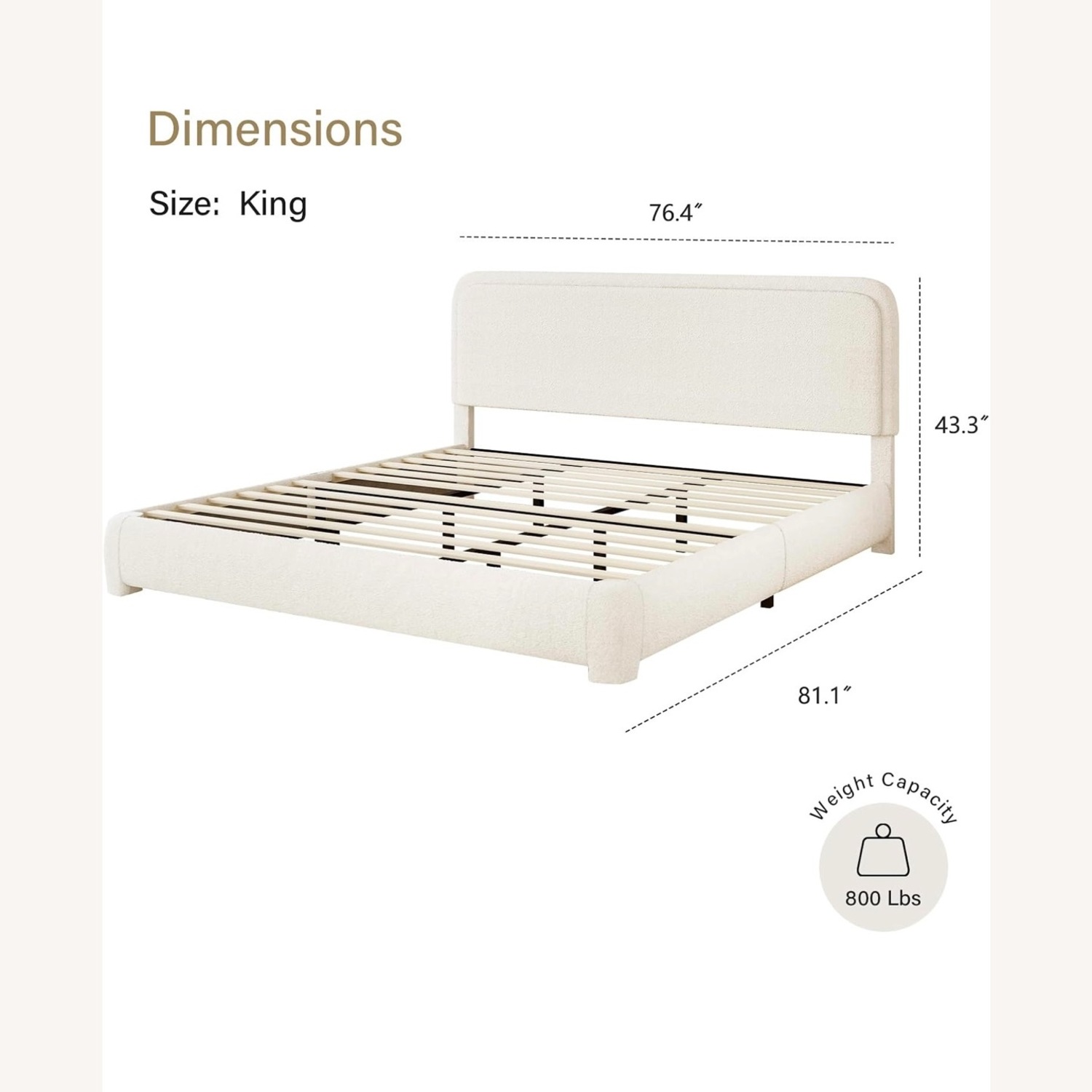 Boucle Bed + Bed Frame - image-2