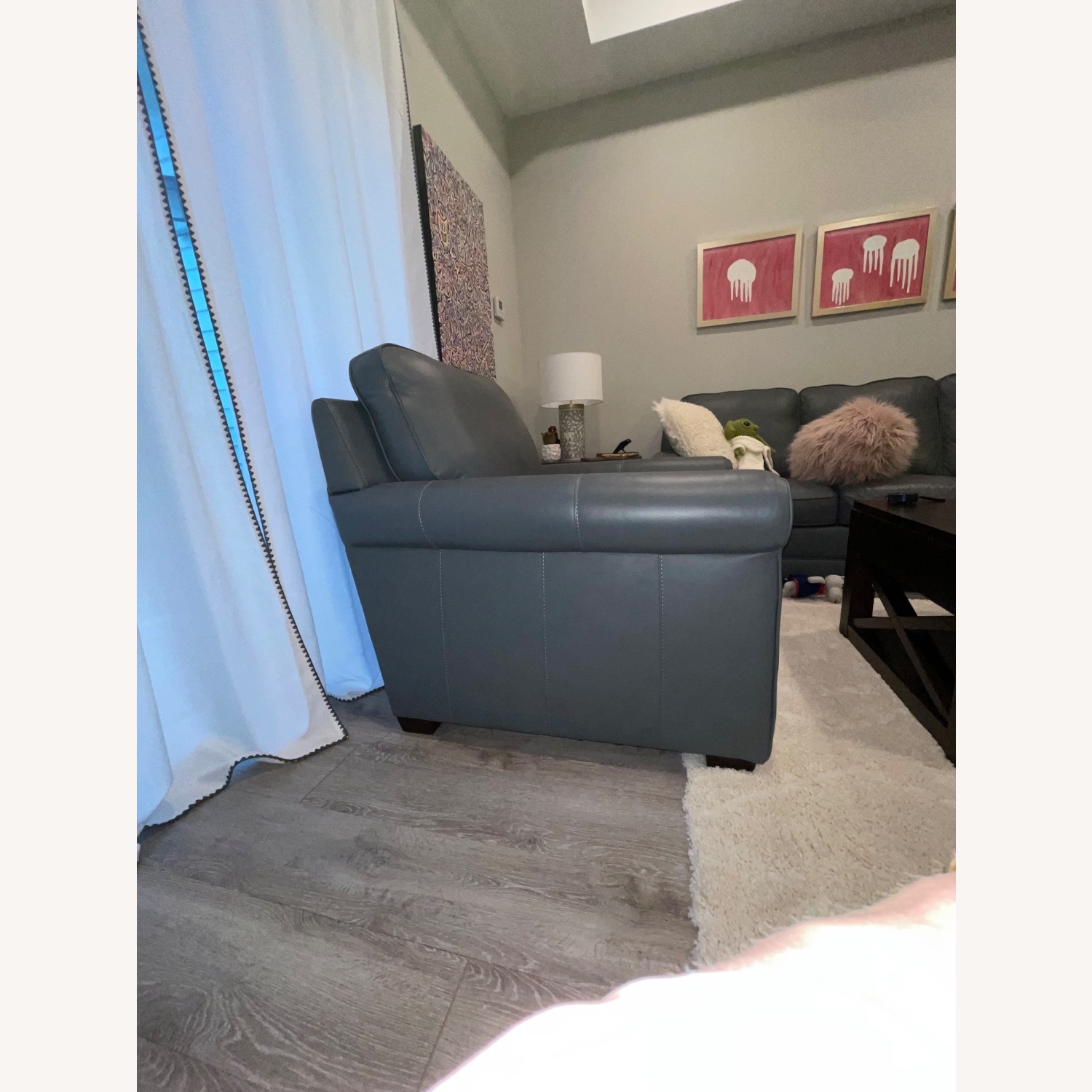 Raymour & Flanigan Navy Blue Armchair - image-3