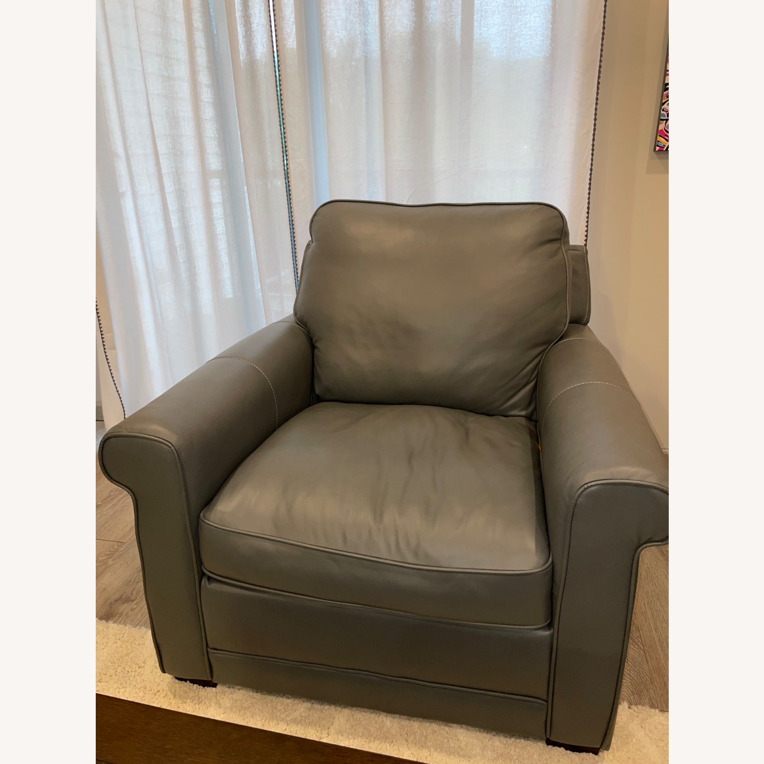 Raymour & Flanigan Navy Blue Armchair - image-1