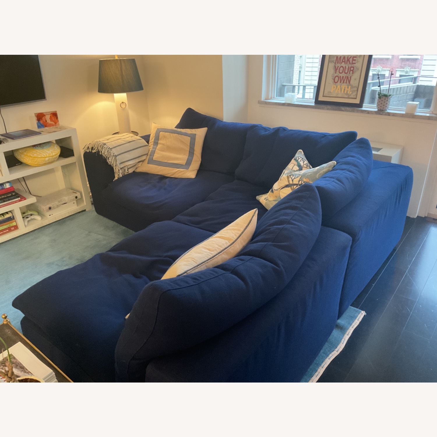 Blue Restoration Hardware Cloud Sofa - image-2