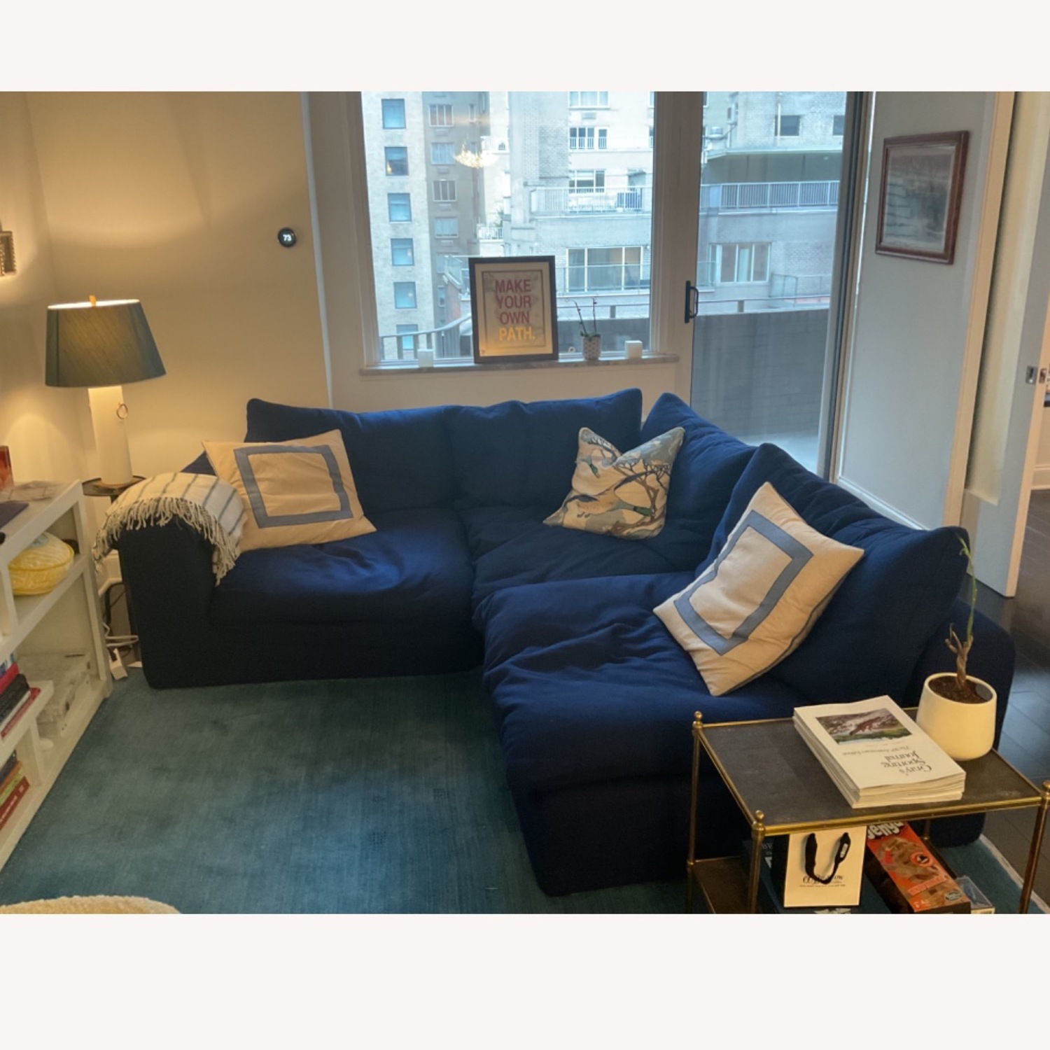 Blue Restoration Hardware Cloud Sofa - image-3