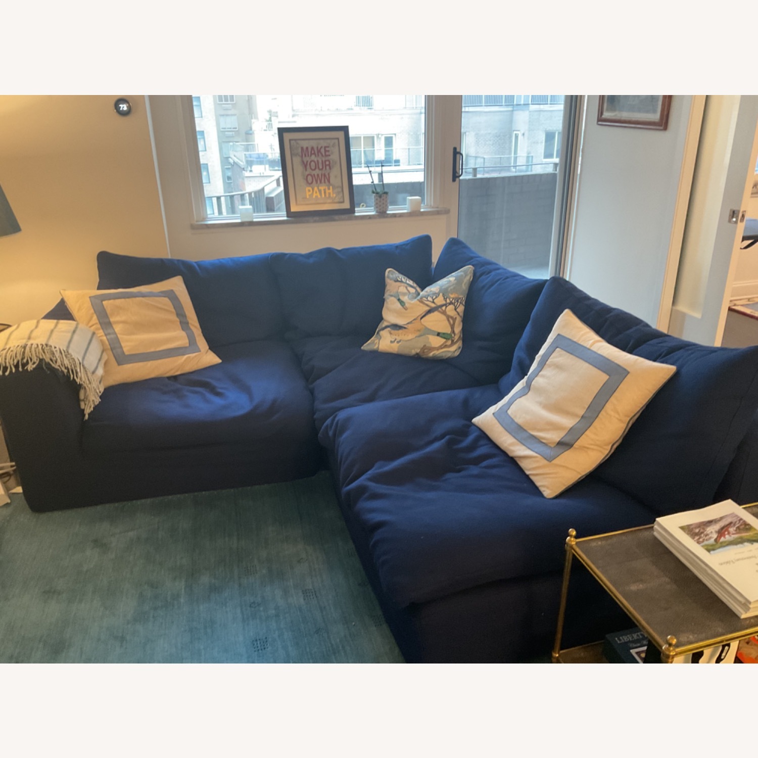 Blue Restoration Hardware Cloud Sofa - image-1