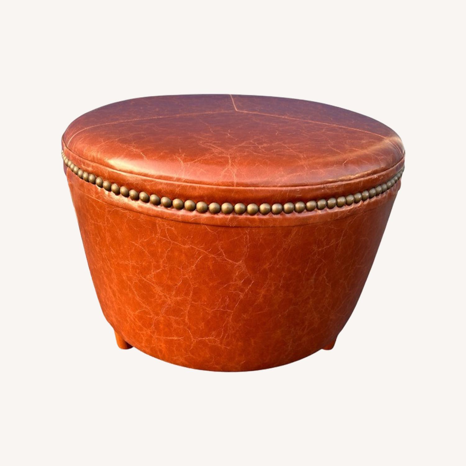 (4) Smokey Mountain Leather Ottoman/Footstools - image-6