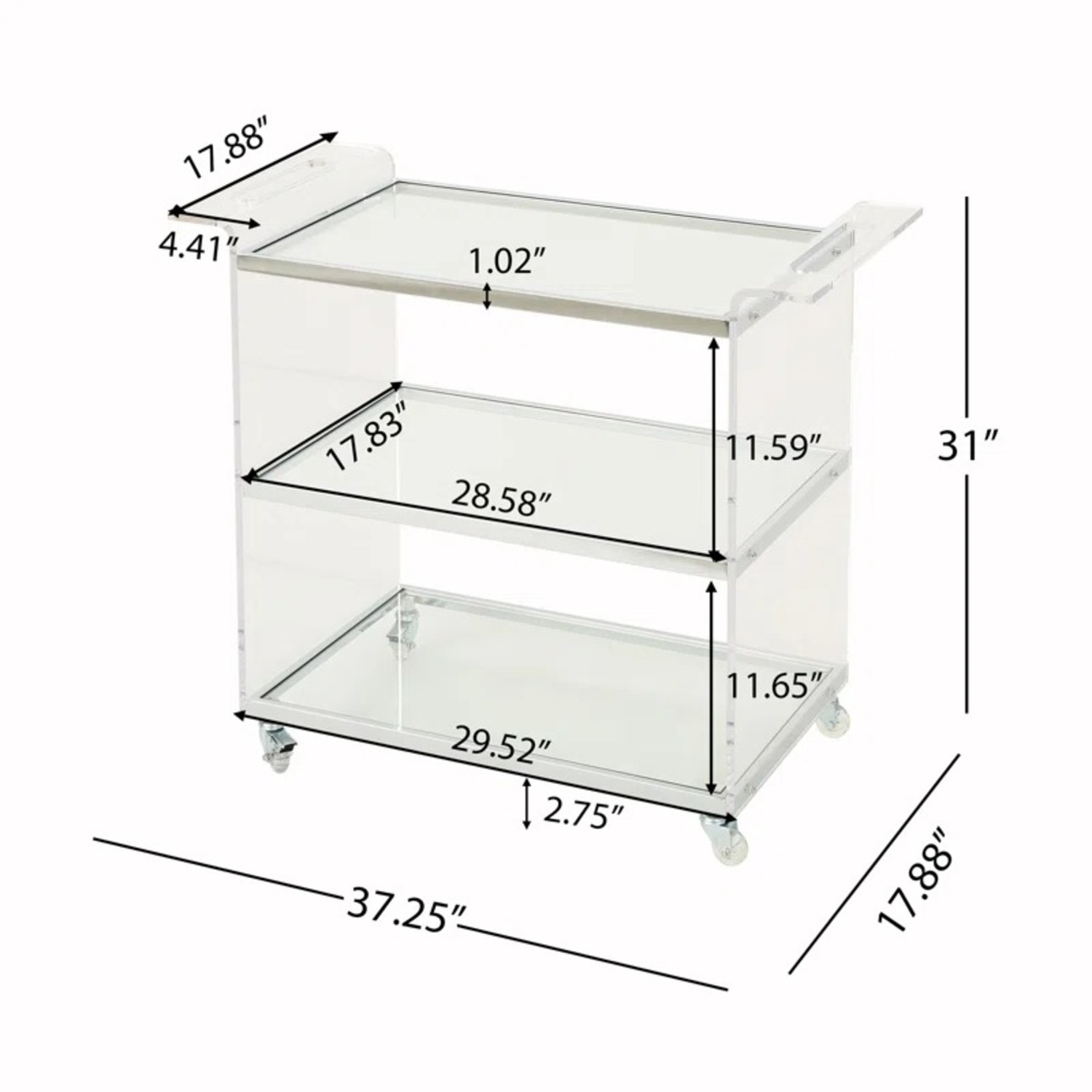 Digennaro Acrylic Bar Cart - image-3