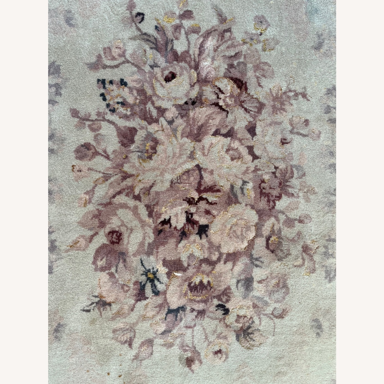 French Wool Cotton Silk Aubusson Rug - image-4