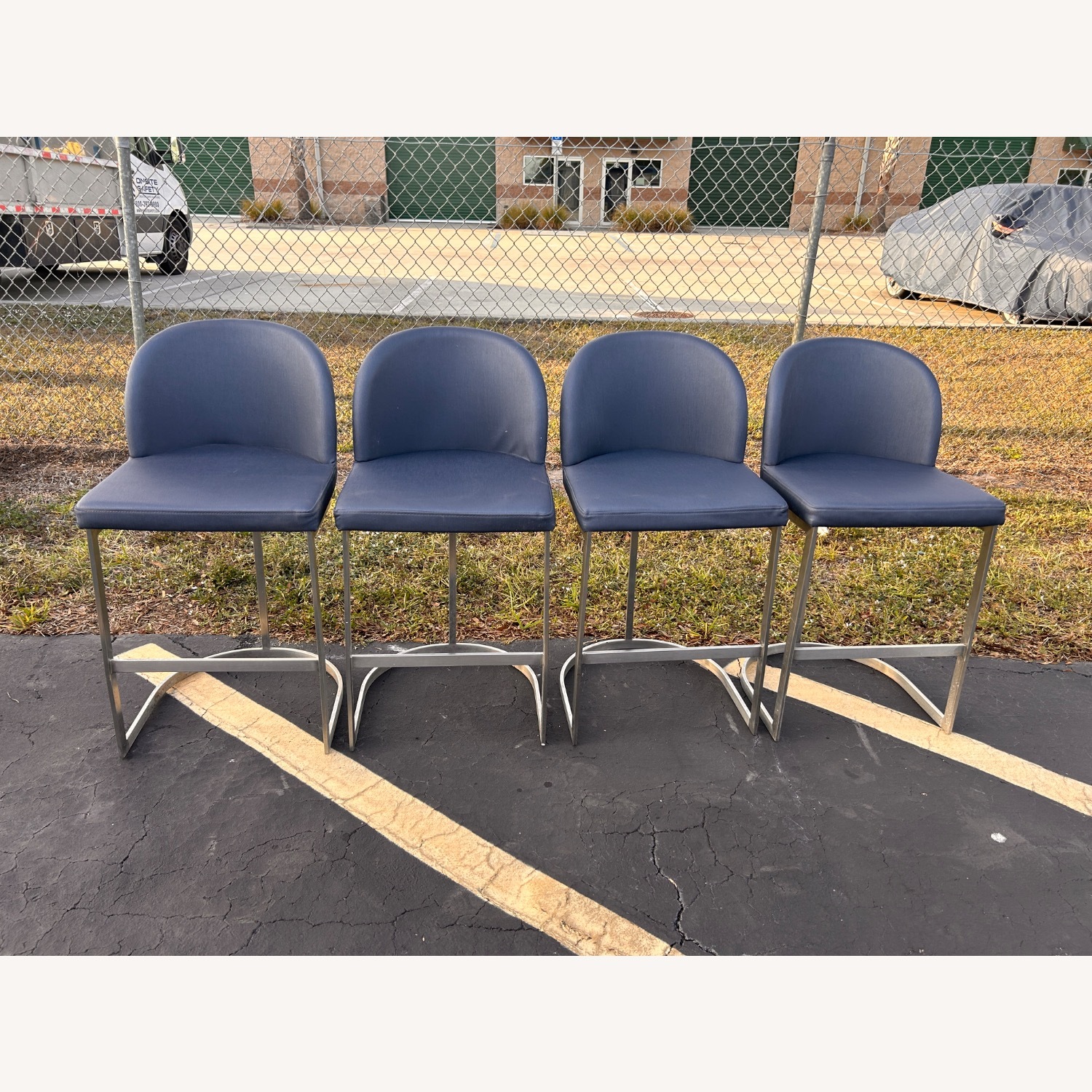 (4) Upholstered Metal Framed Counter Height Stools - image-5
