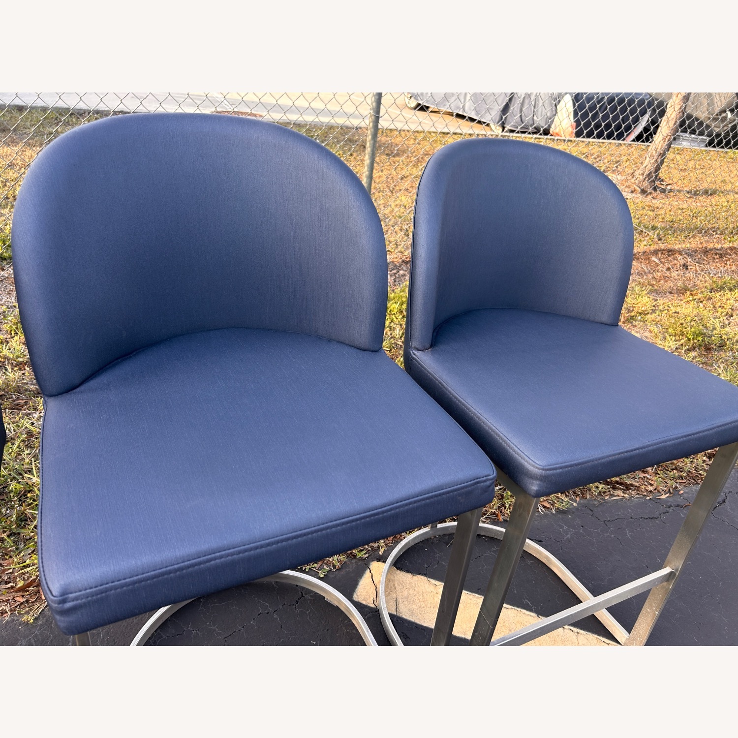 (4) Upholstered Metal Framed Counter Height Stools - image-4