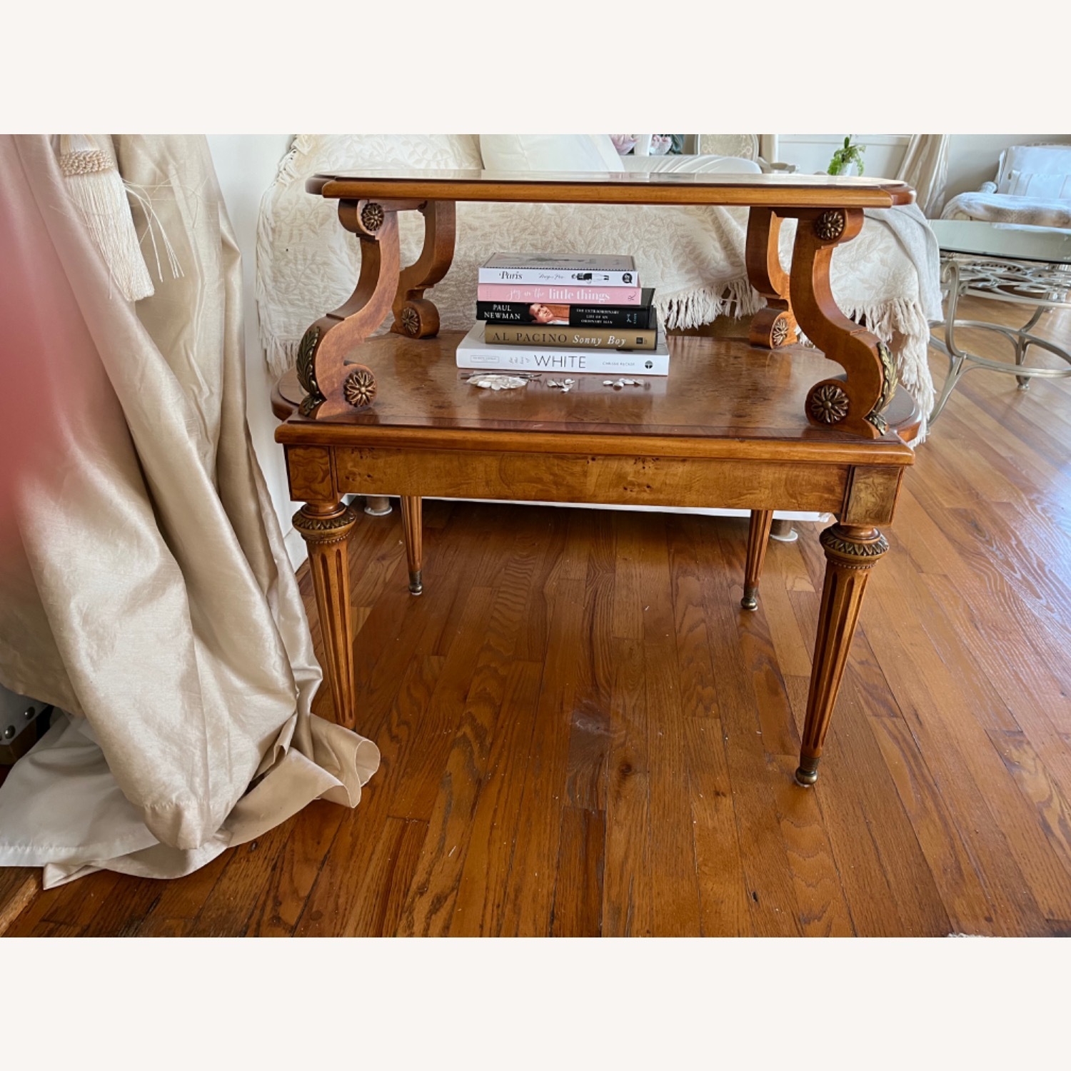 Drexel Heritage Carved French Side Table - image-1