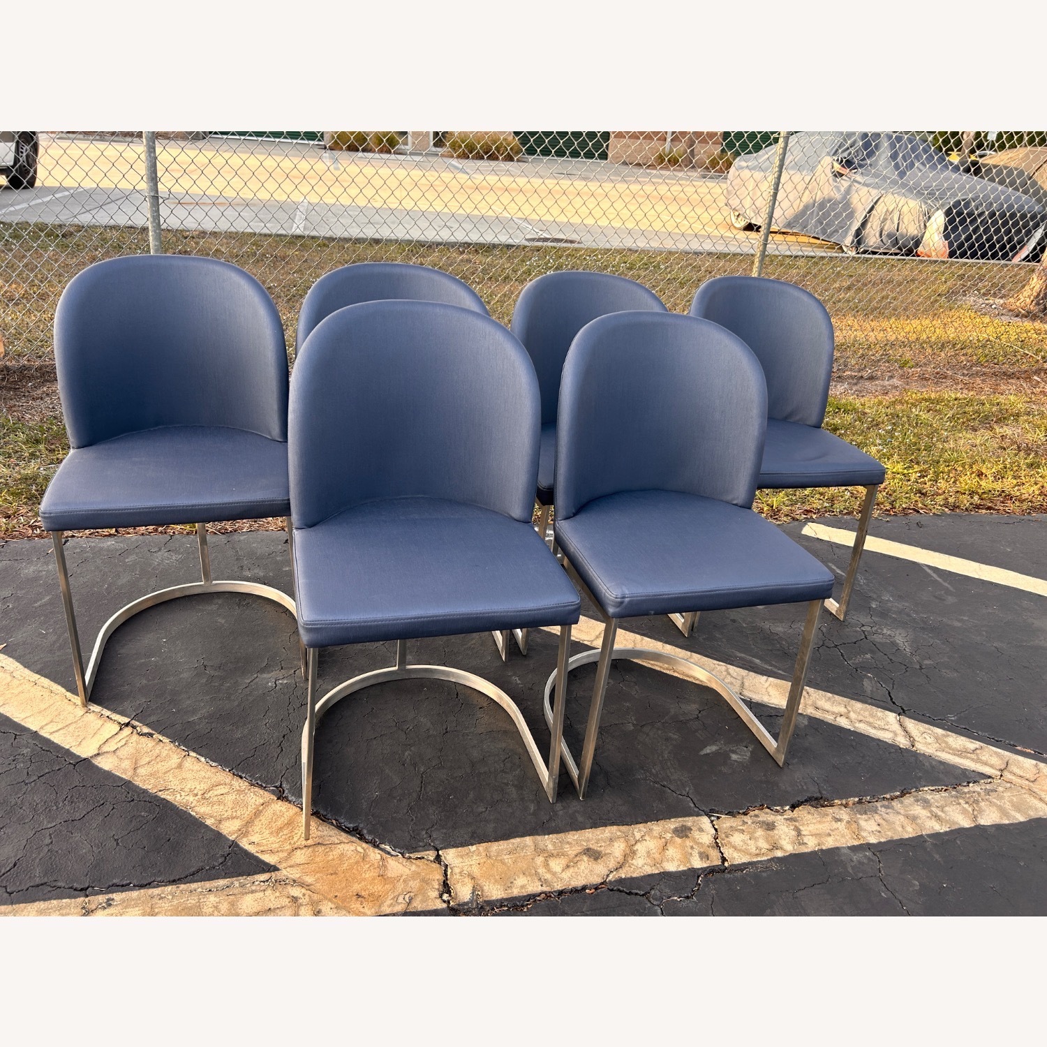 (6) Upholstered Metal Framed Counter Height Stools - image-5