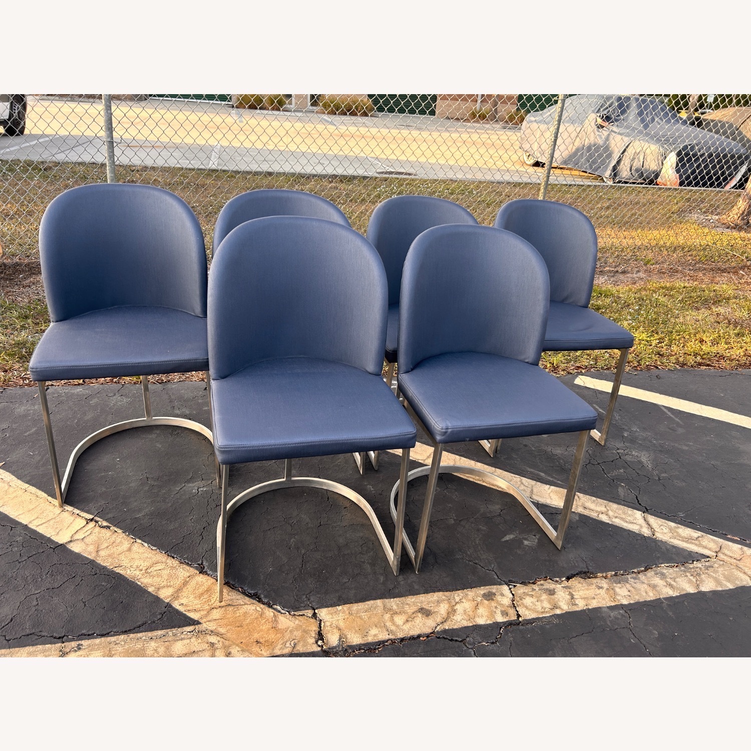 (6) Upholstered Metal Framed Counter Height Stools - image-6