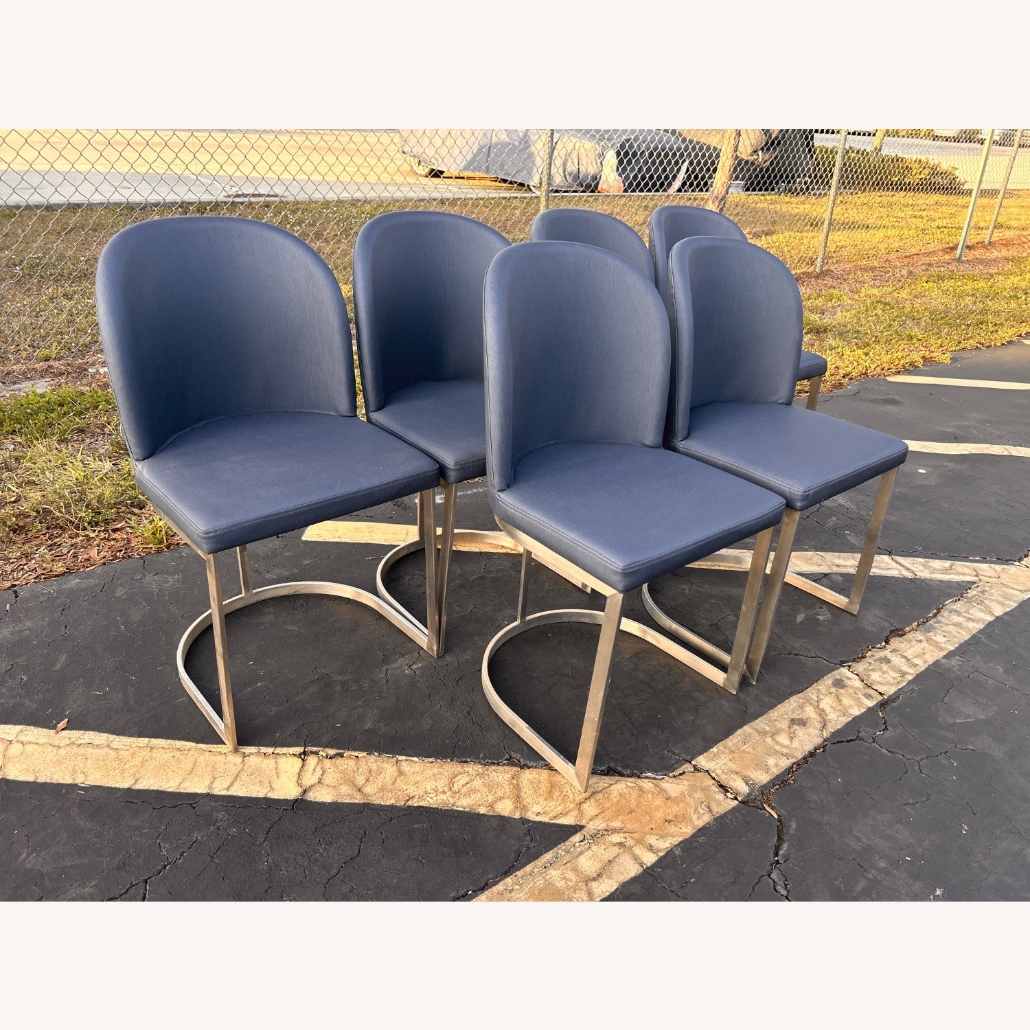 (6) Upholstered Metal Framed Counter Height Stools - image-8