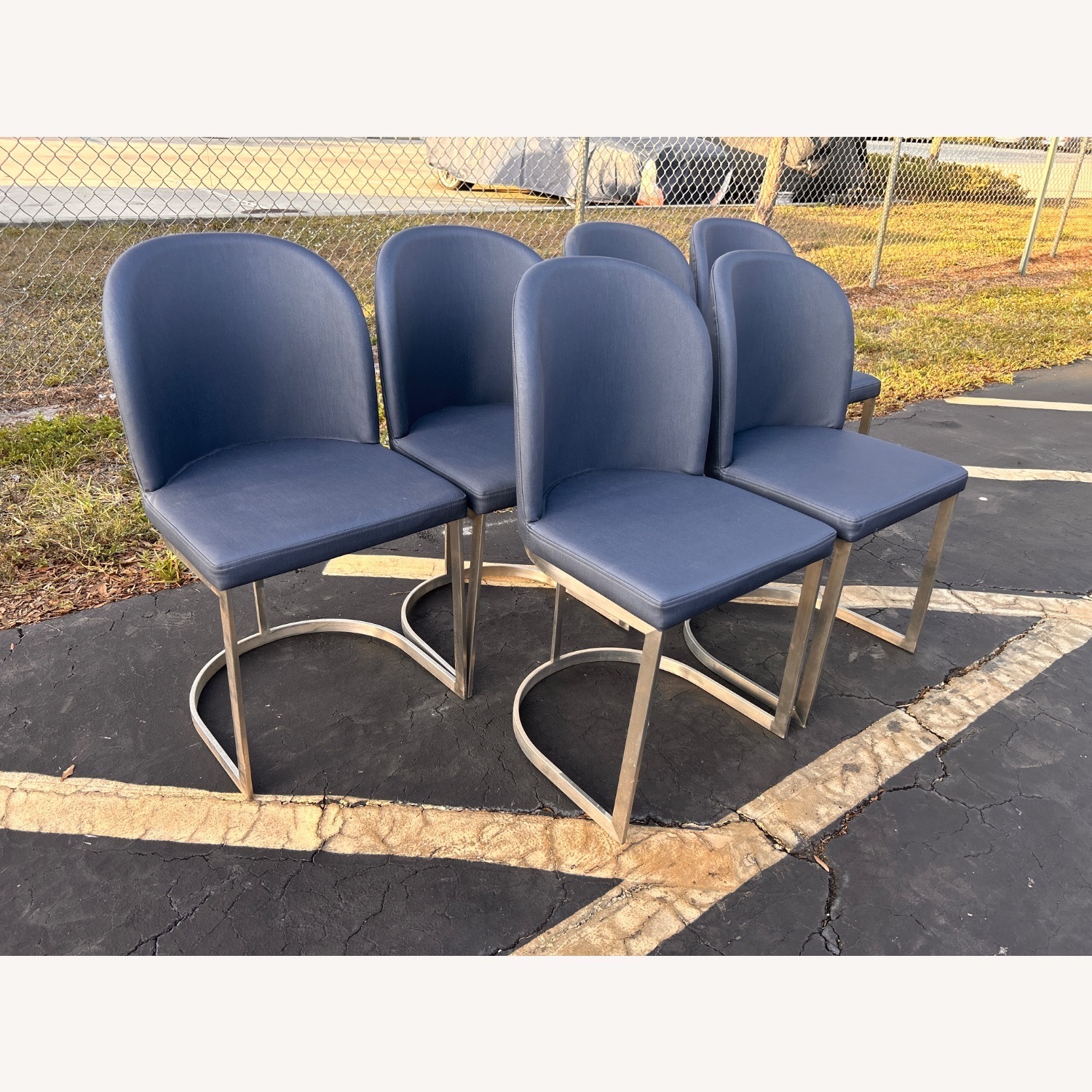 (6) Upholstered Metal Framed Counter Height Stools - image-7