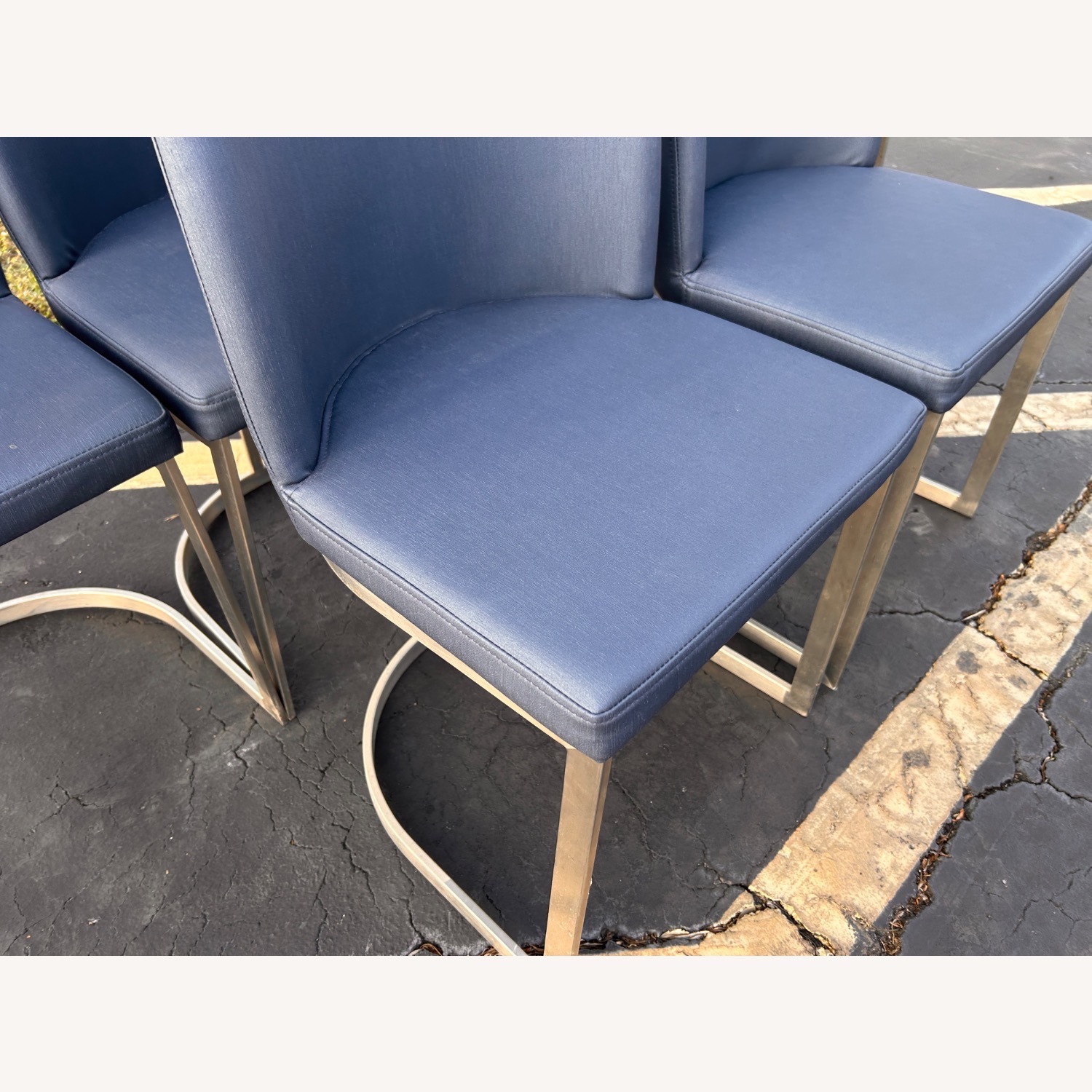 (6) Upholstered Metal Framed Counter Height Stools - image-4