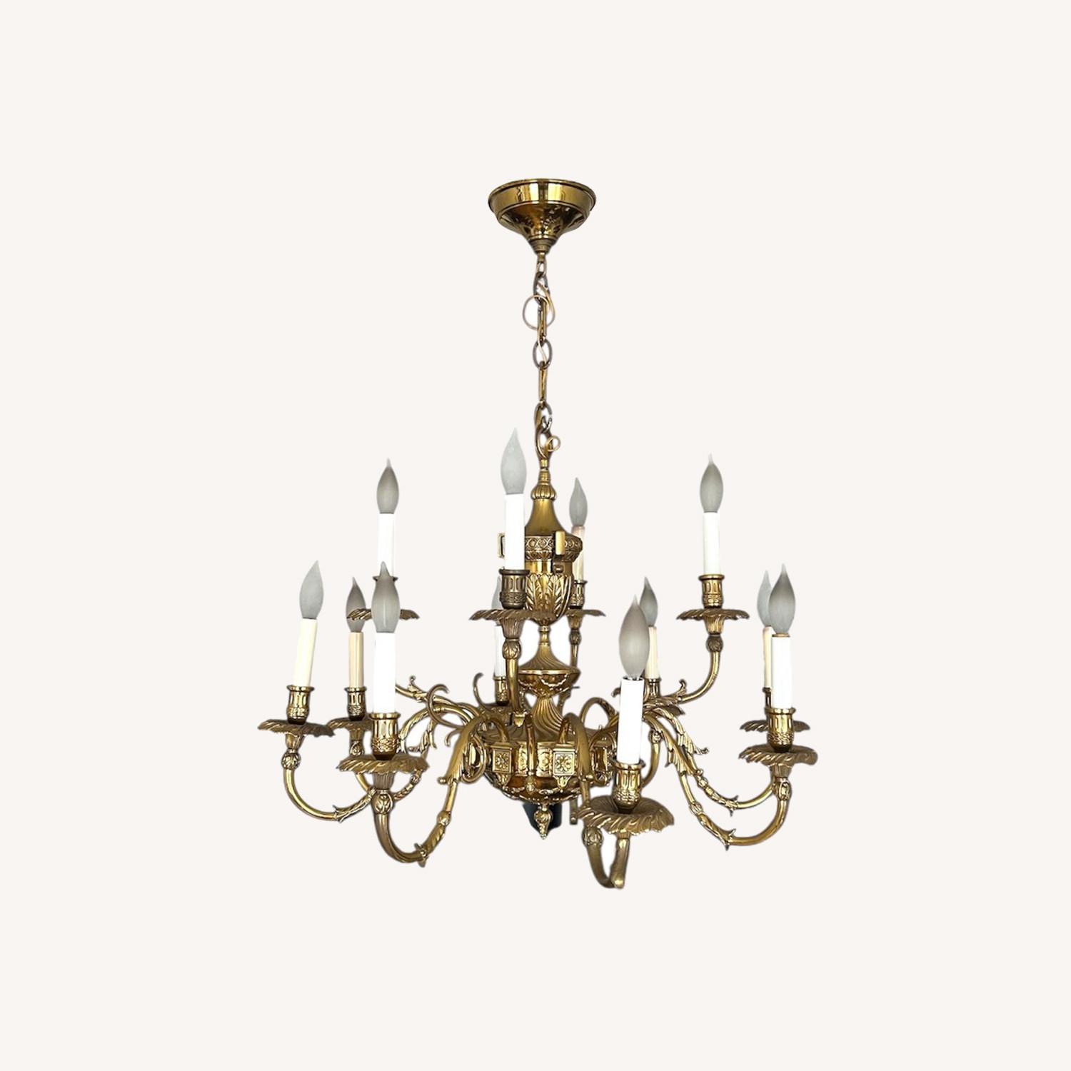 12-Light Brass Baroque Candelabra Chandelier - image-0