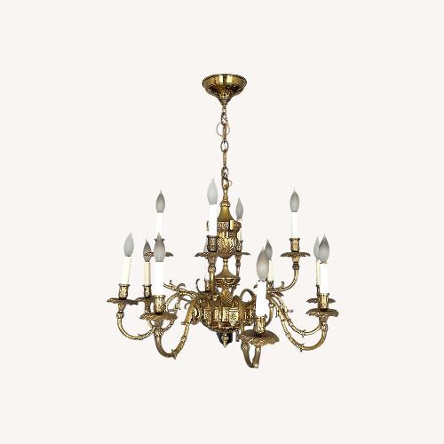 Used 12-Light Brass Baroque Candelabra Chandelier for sale on AptDeco