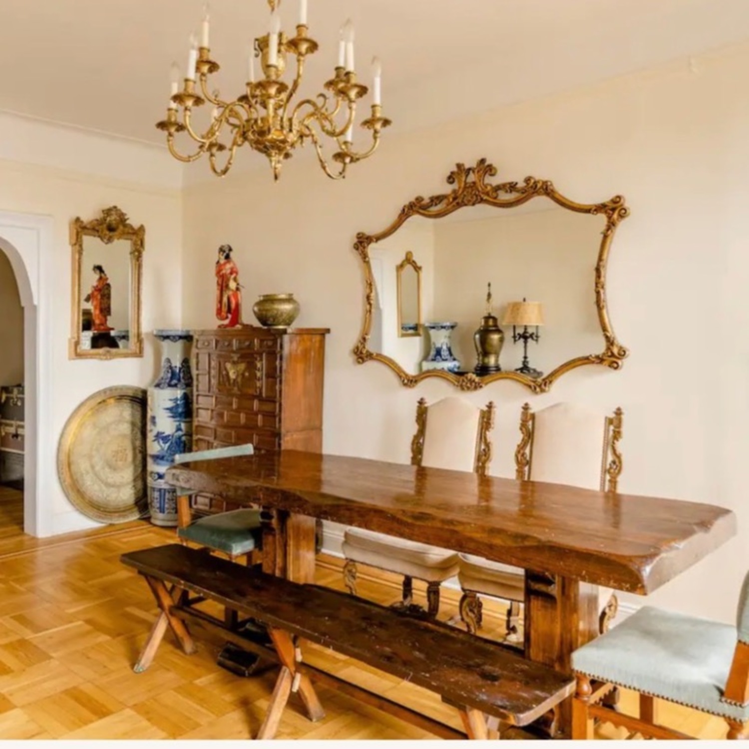 12-Light Brass Baroque Candelabra Chandelier - image-10