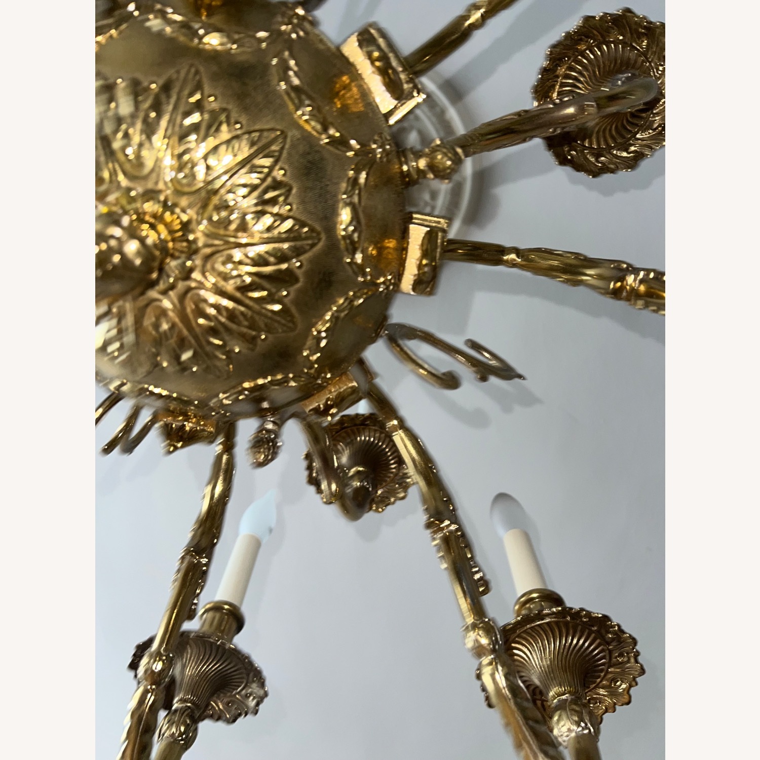 12-Light Brass Baroque Candelabra Chandelier - image-5