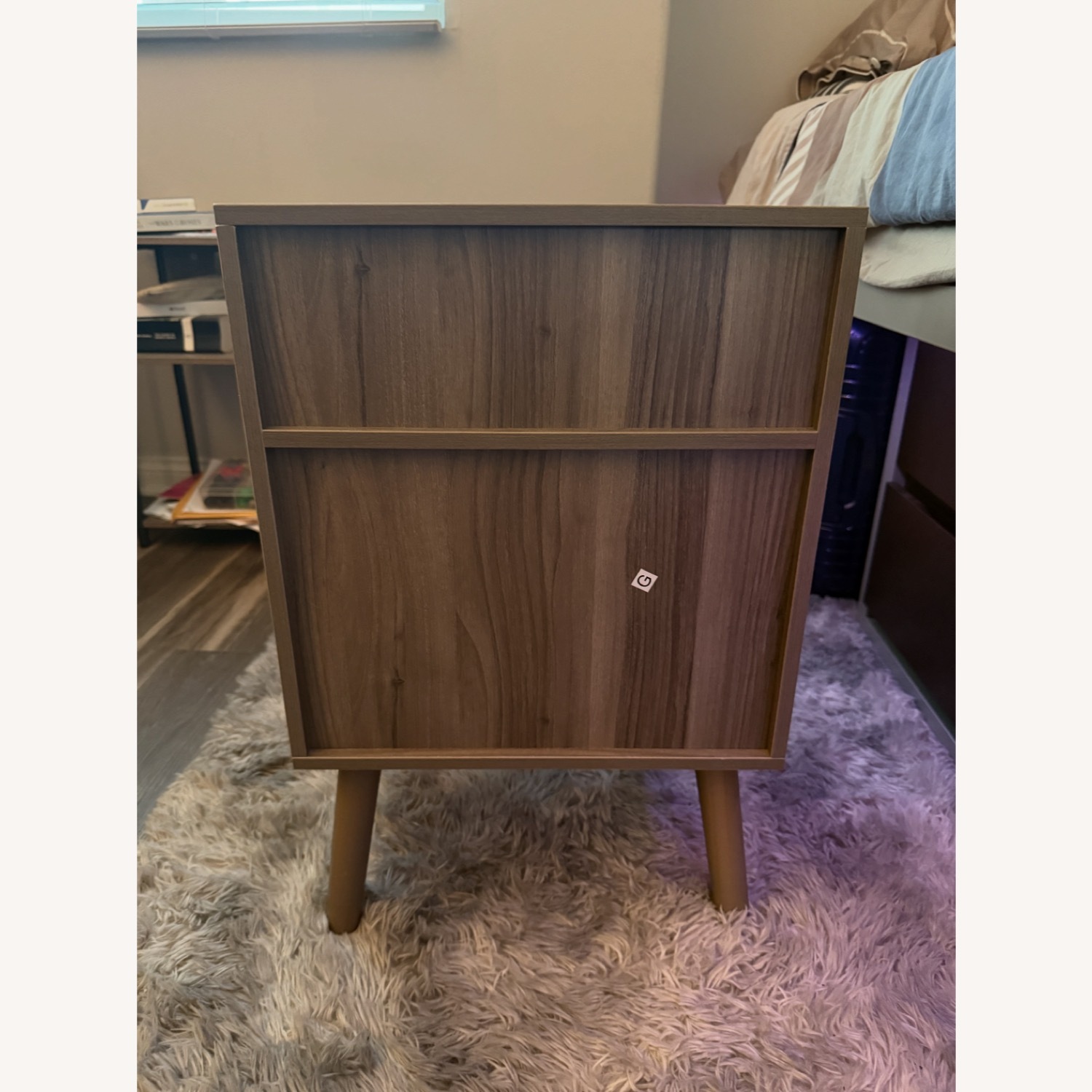 Mid Century Modern Nightstand (with Drawer) - image-3