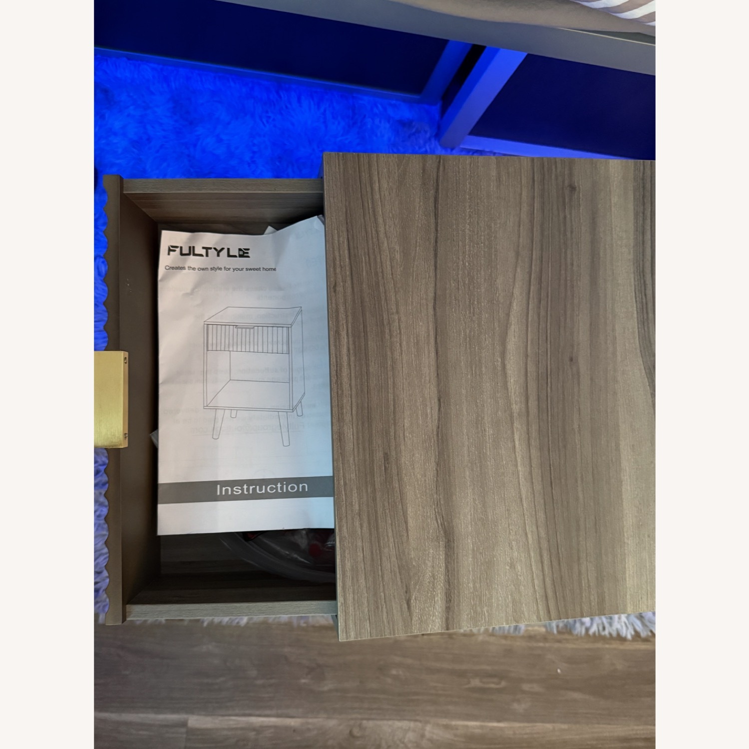 Mid Century Modern Nightstand (with Drawer) - image-4