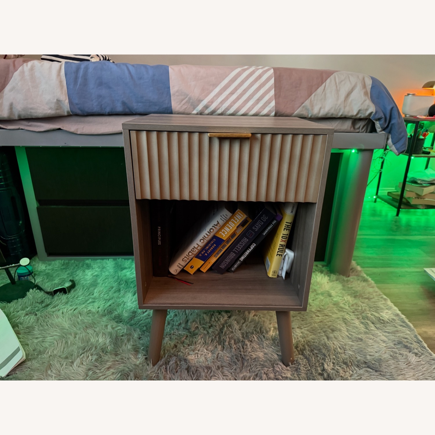 Mid Century Modern Nightstand (with Drawer) - image-1