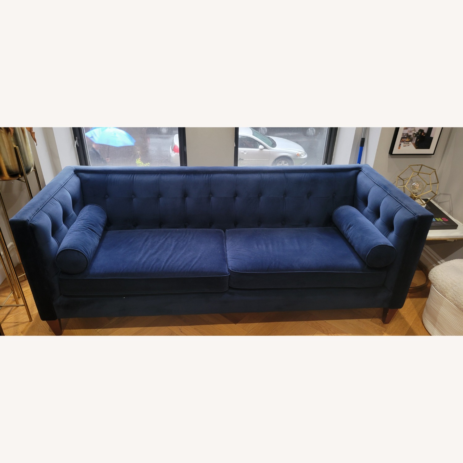 Jack 84" Modern Tuxedo Tufted Sofa, Navy Blue - image-7