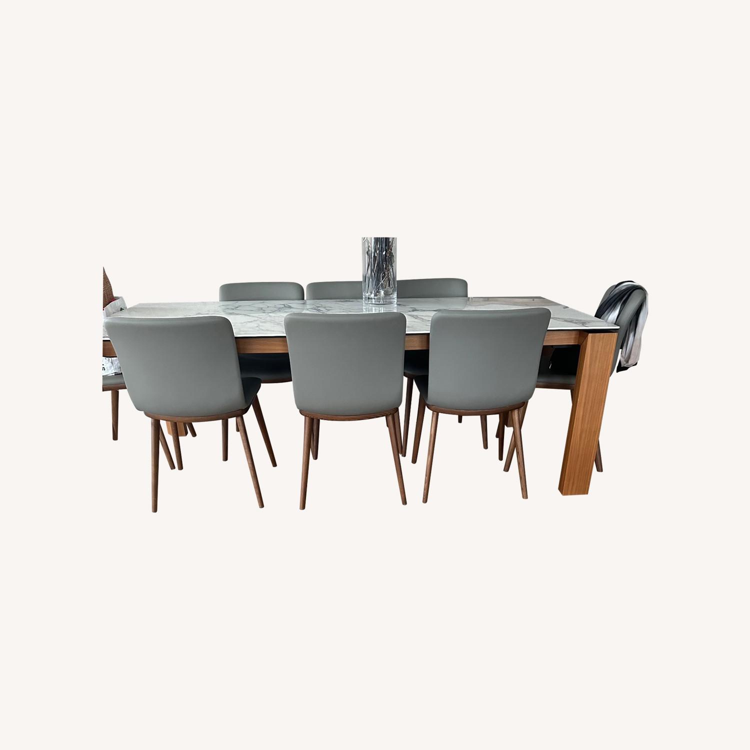 Bloomingdale’s Italian Marble Dining Set - image-0