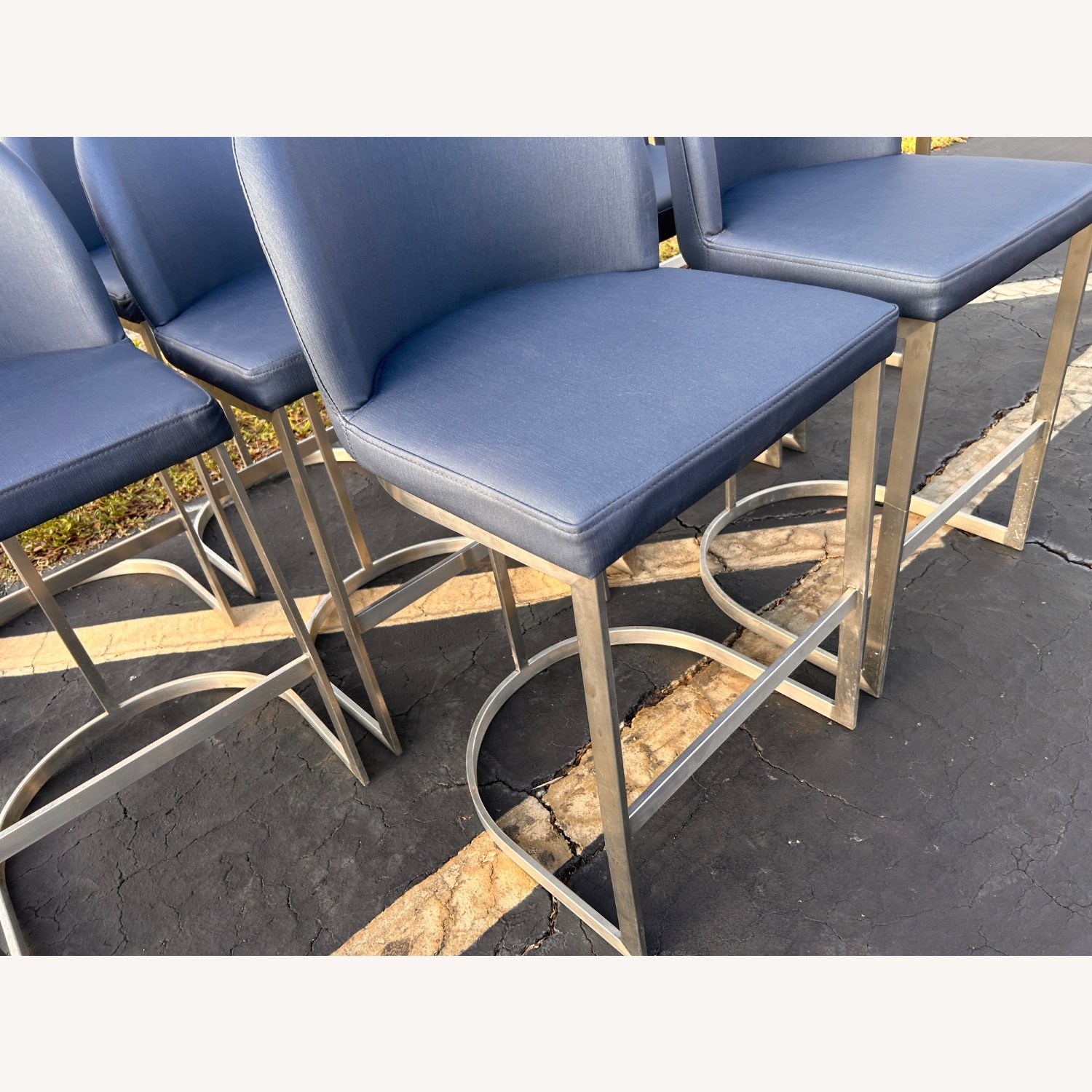 (10) Upholstered Metal Frame Counter Height Stools - image-7