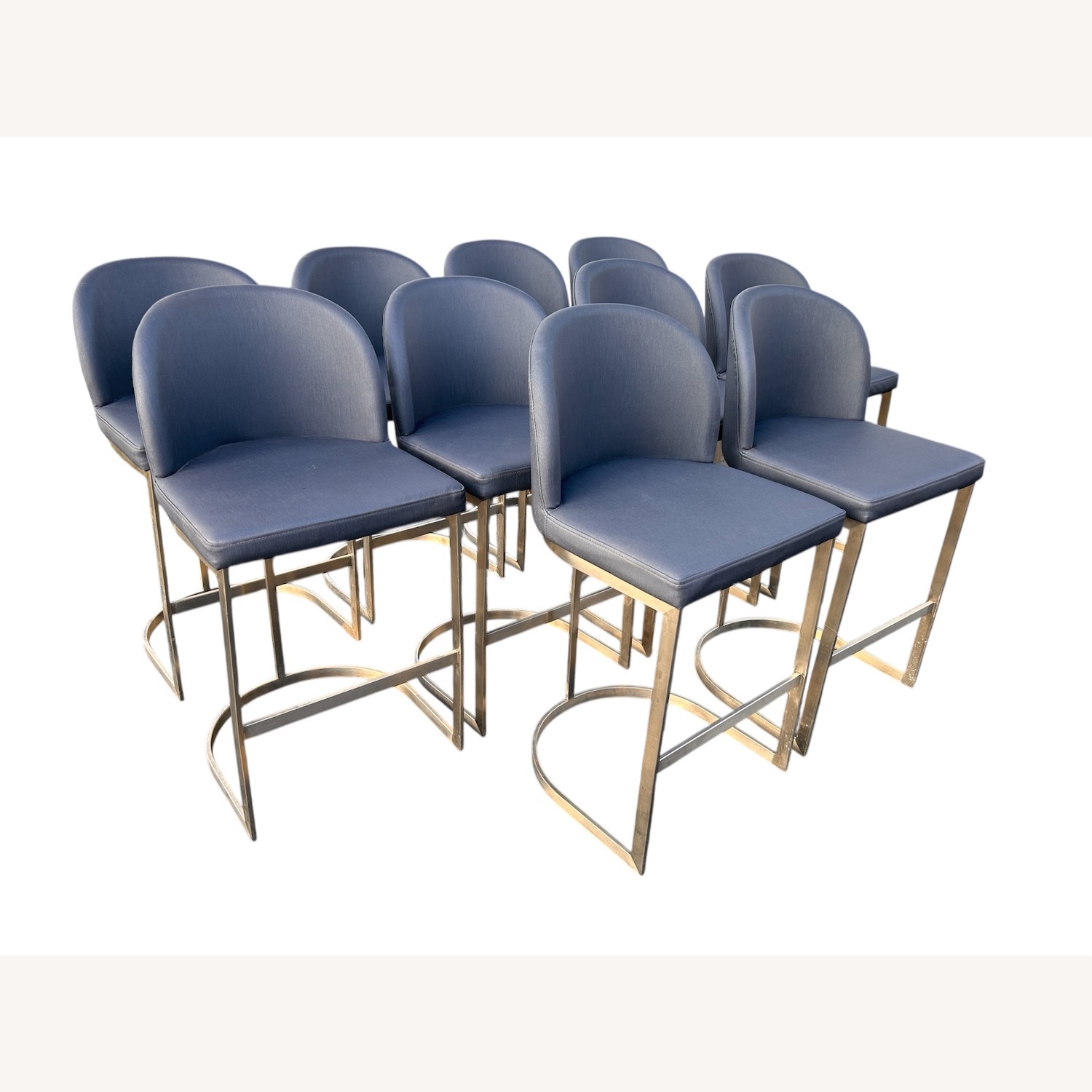(10) Upholstered Metal Frame Counter Height Stools - image-1