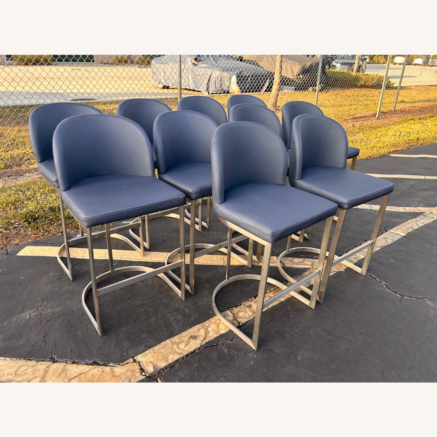 (10) Upholstered Metal Frame Counter Height Stools - image-5
