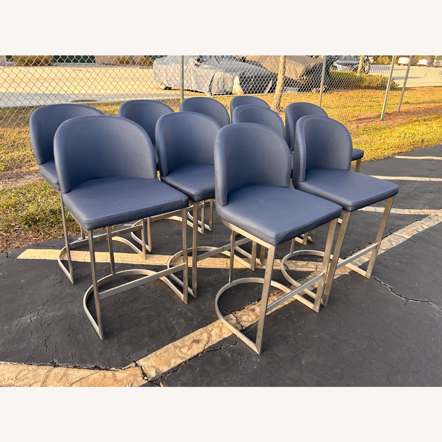 (10) Upholstered Metal Frame Counter Height Stools - image-6