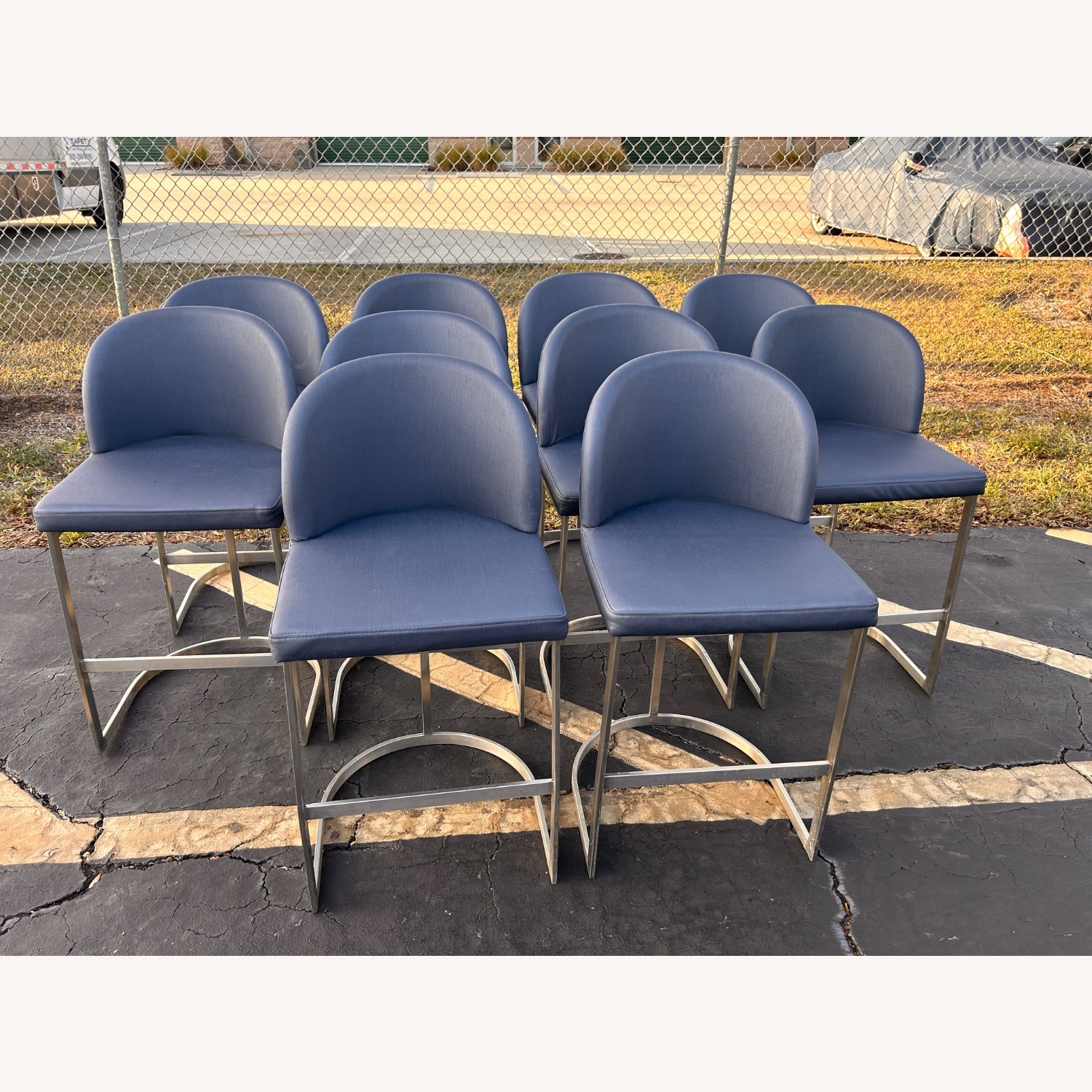 (10) Upholstered Metal Frame Counter Height Stools - image-10