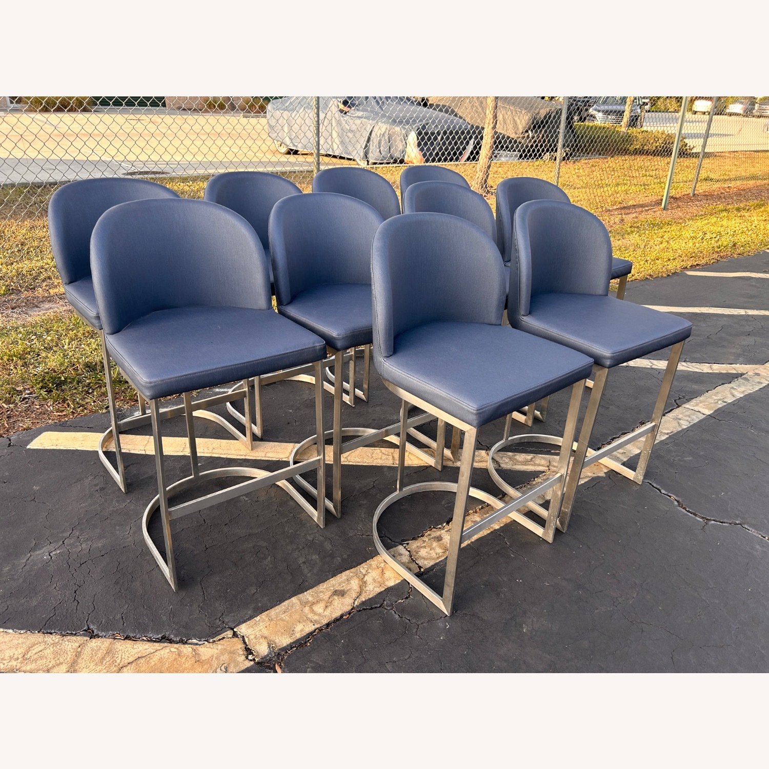 (10) Upholstered Metal Frame Counter Height Stools - image-4