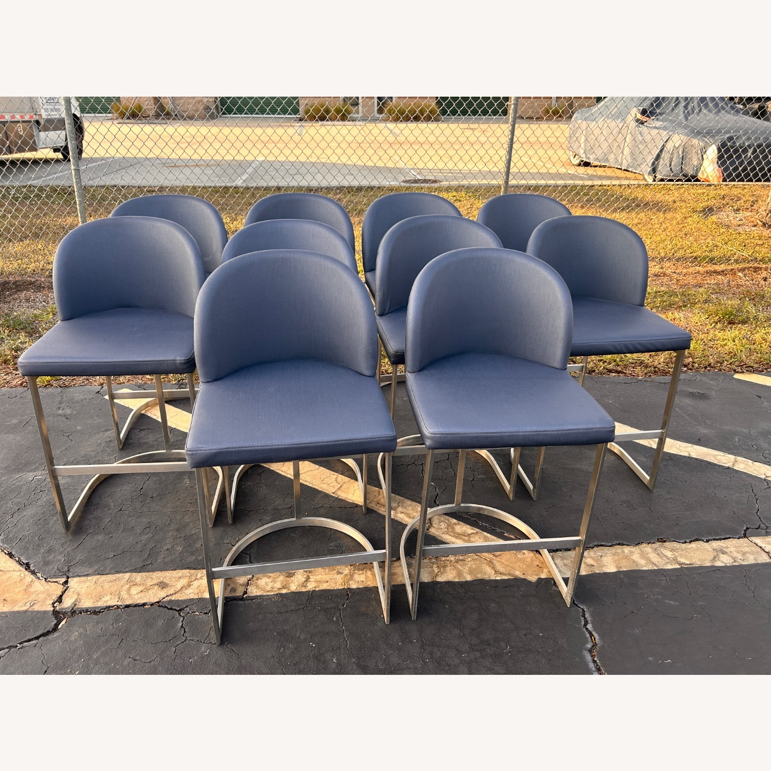 (10) Upholstered Metal Frame Counter Height Stools - image-9