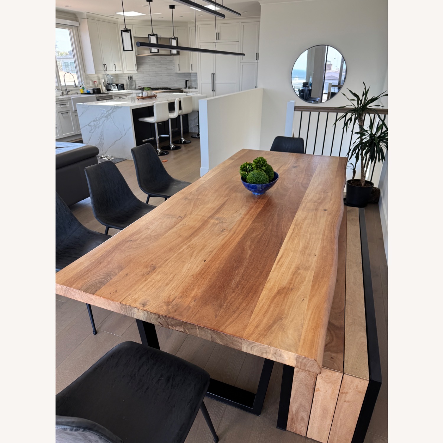 Solid Acacia Wood Dining Table -Bench and Chairs - image-7