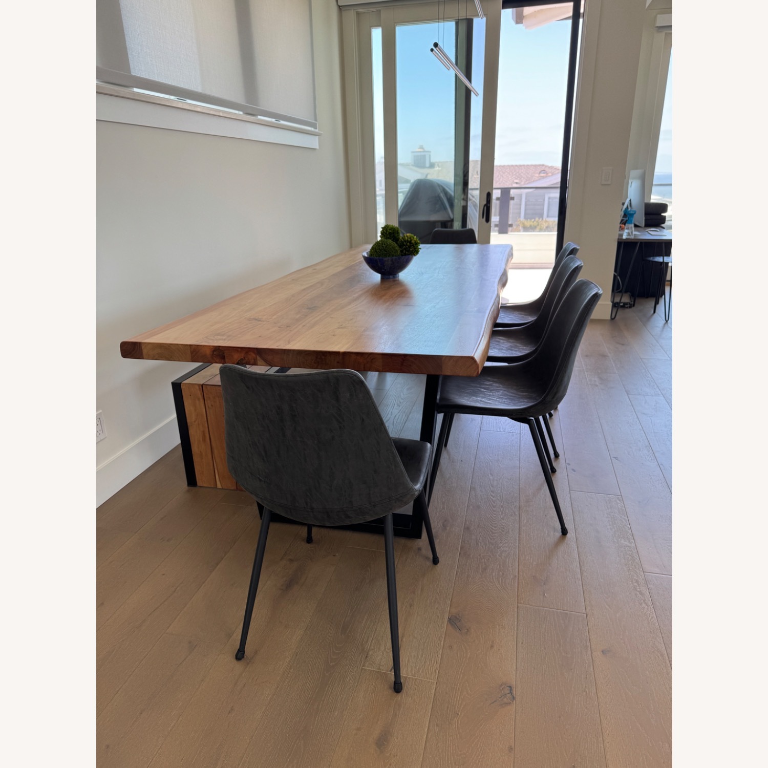 Solid Acacia Wood Dining Table -Bench and Chairs - image-1