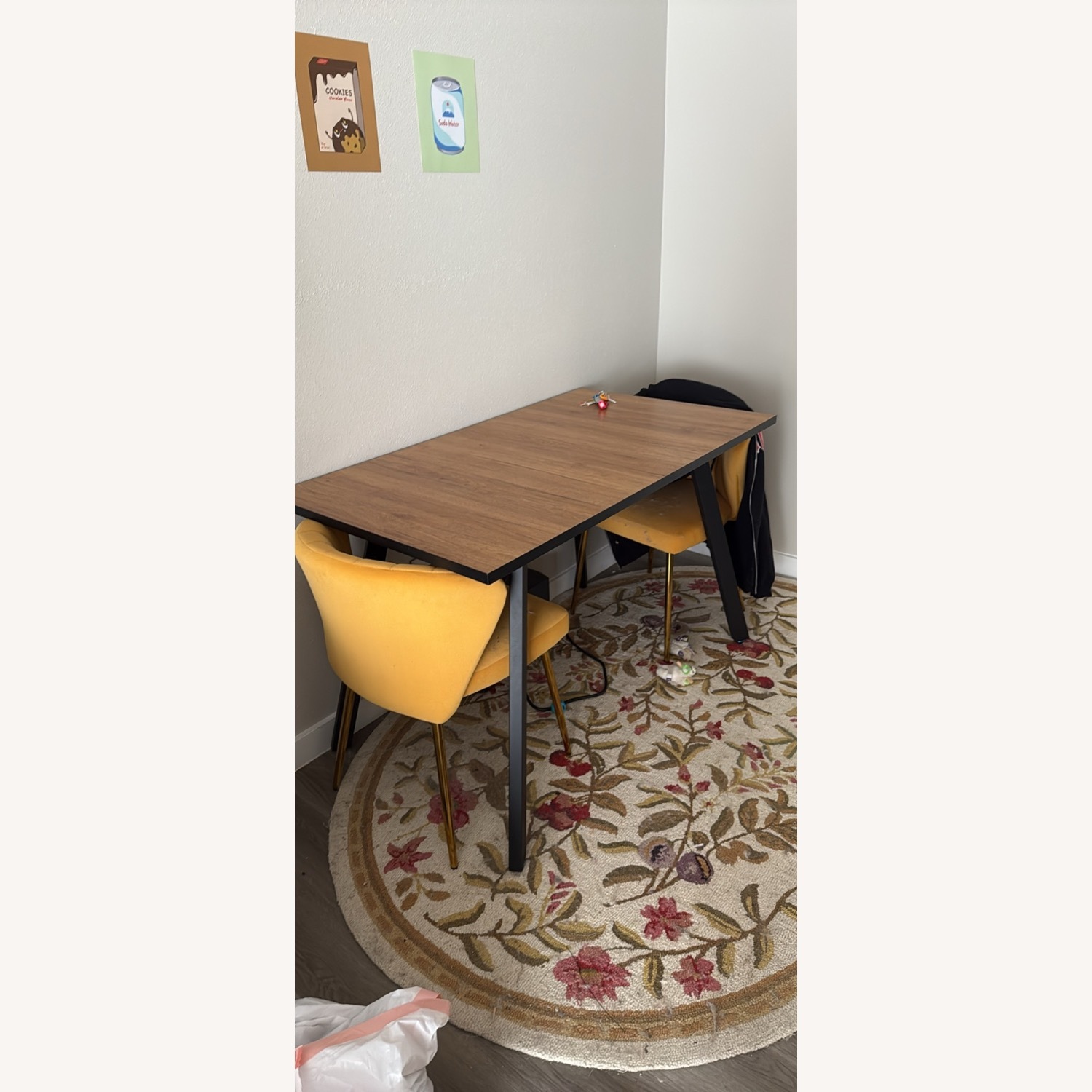 Tufted Mustard Yellow Velvet Chairs - image-3