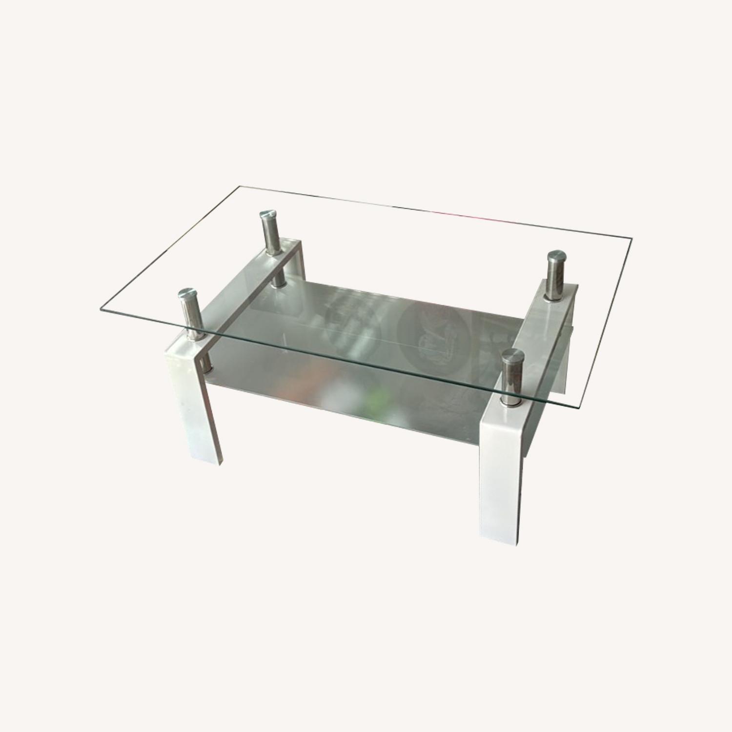 Modern Rectangular Glass Coffee Table - image-0