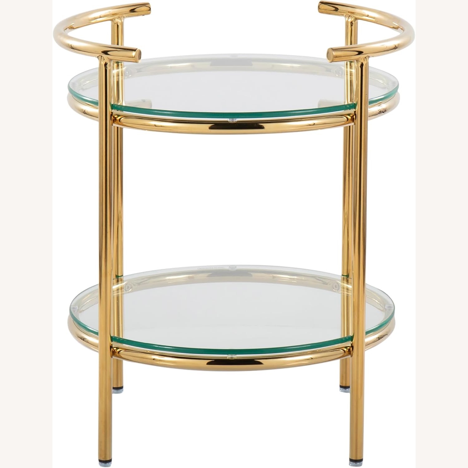 Gold Metal and Clear Glass Tiered Side Table - image-1