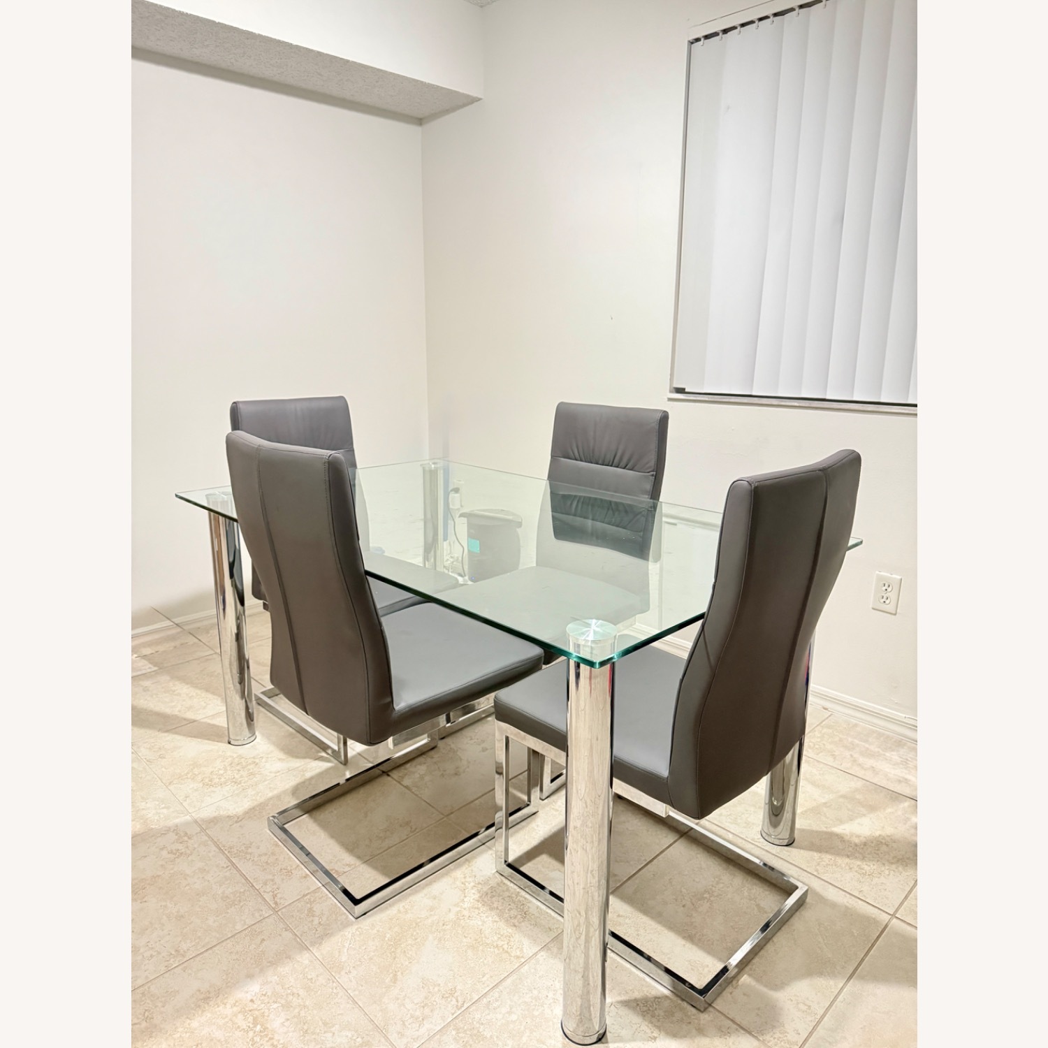 Wayfair Glass Dining Table with Chairs - image-1