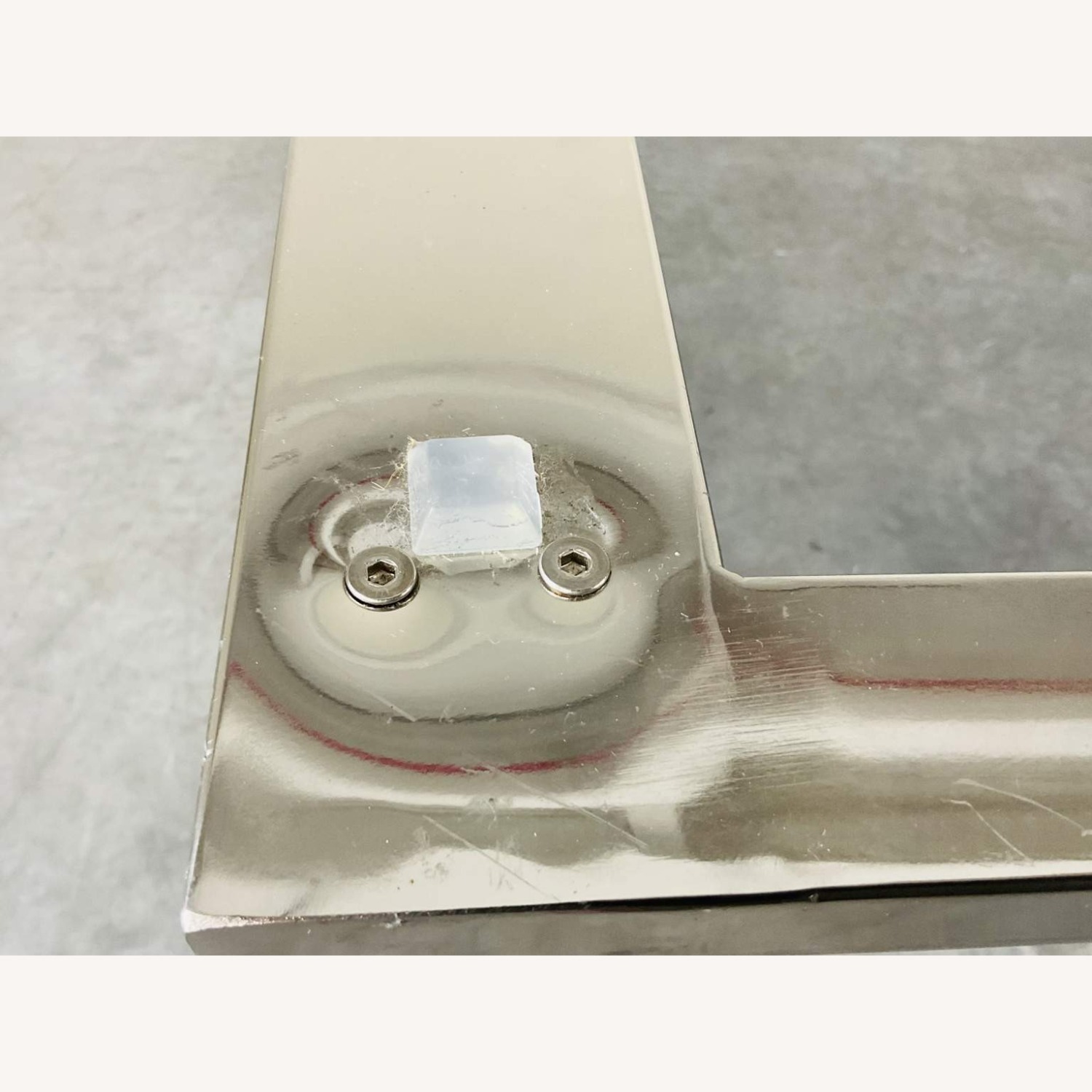 Chrome X Form Desk With Glass Top - image-10