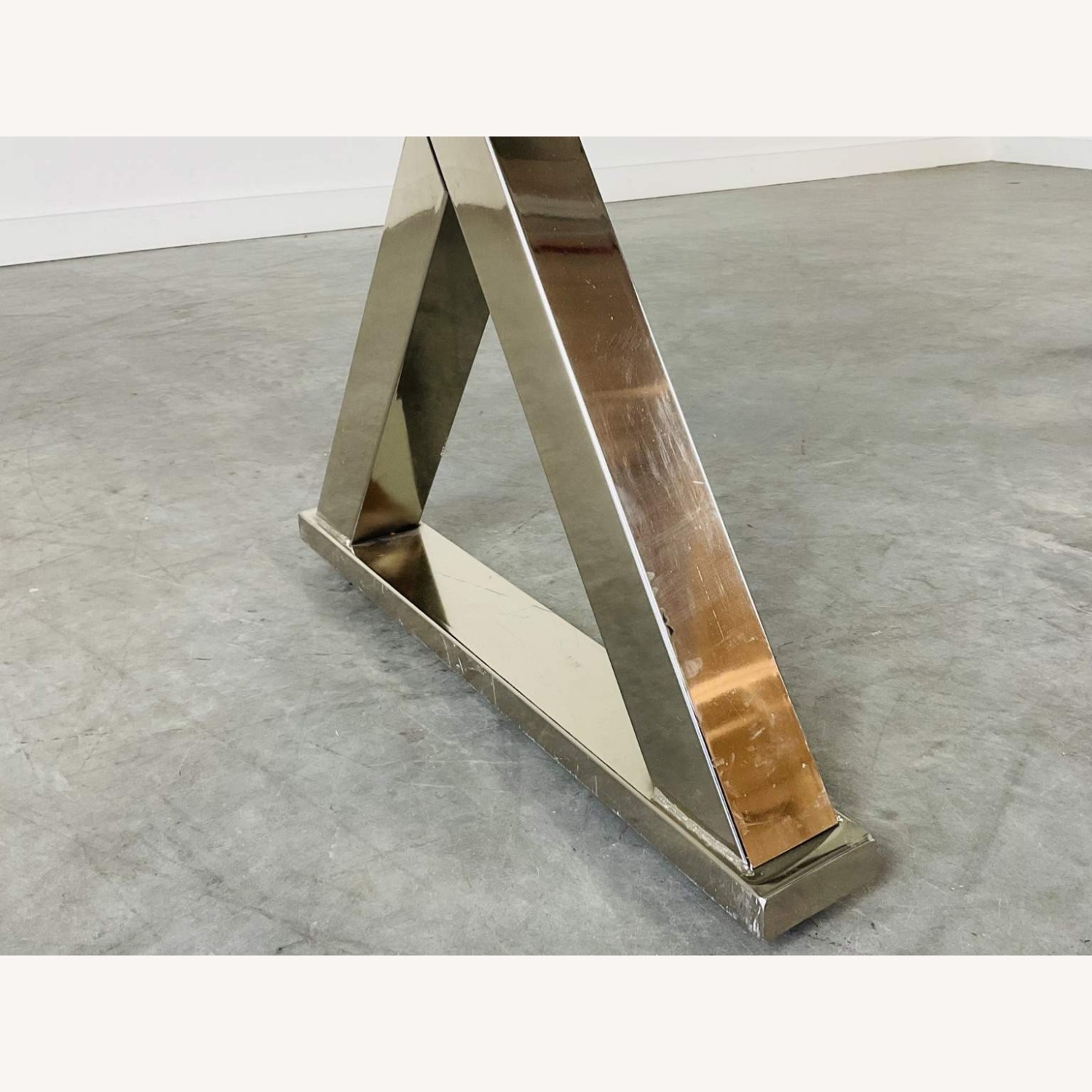 Chrome X Form Desk With Glass Top - image-5