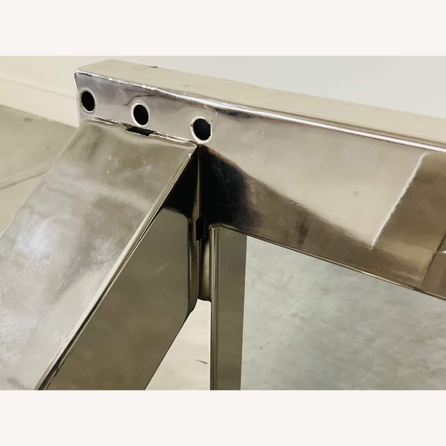 Chrome X Form Desk With Glass Top - image-12