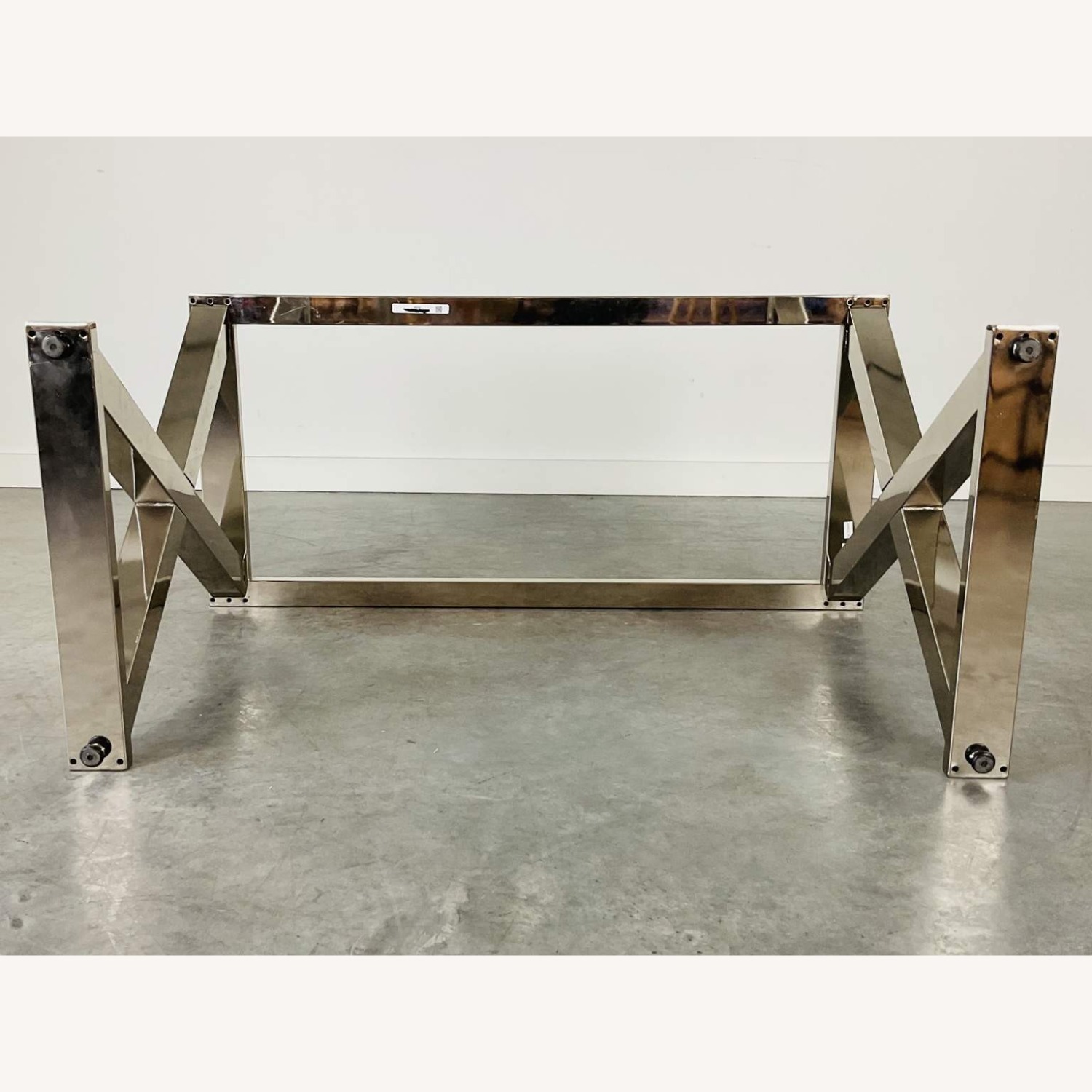 Chrome X Form Desk With Glass Top - image-13