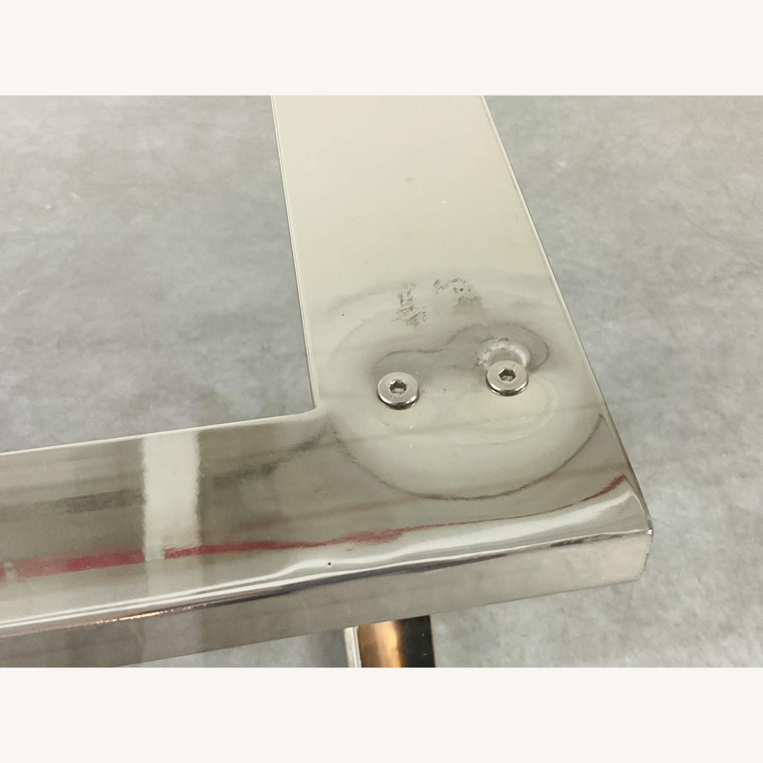 Chrome X Form Desk With Glass Top - image-8