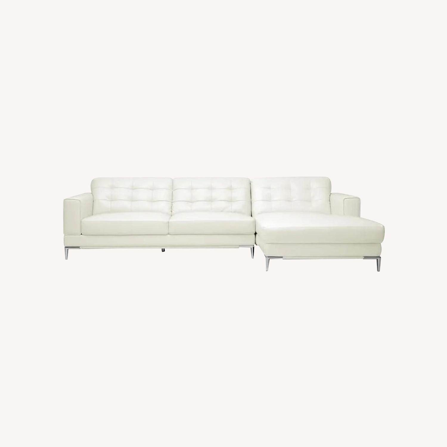 IKEA Morabo Cream Color Leather Sofa - image-0