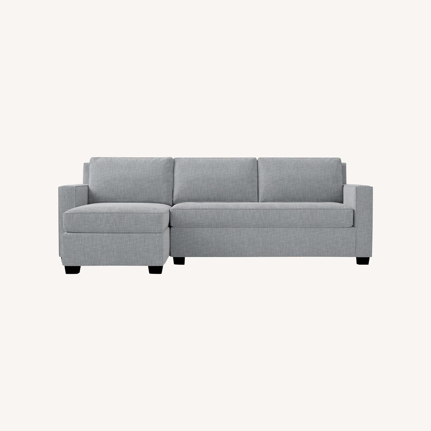 West Elm Gray Henry Sleeper Sectional Storage - image-0