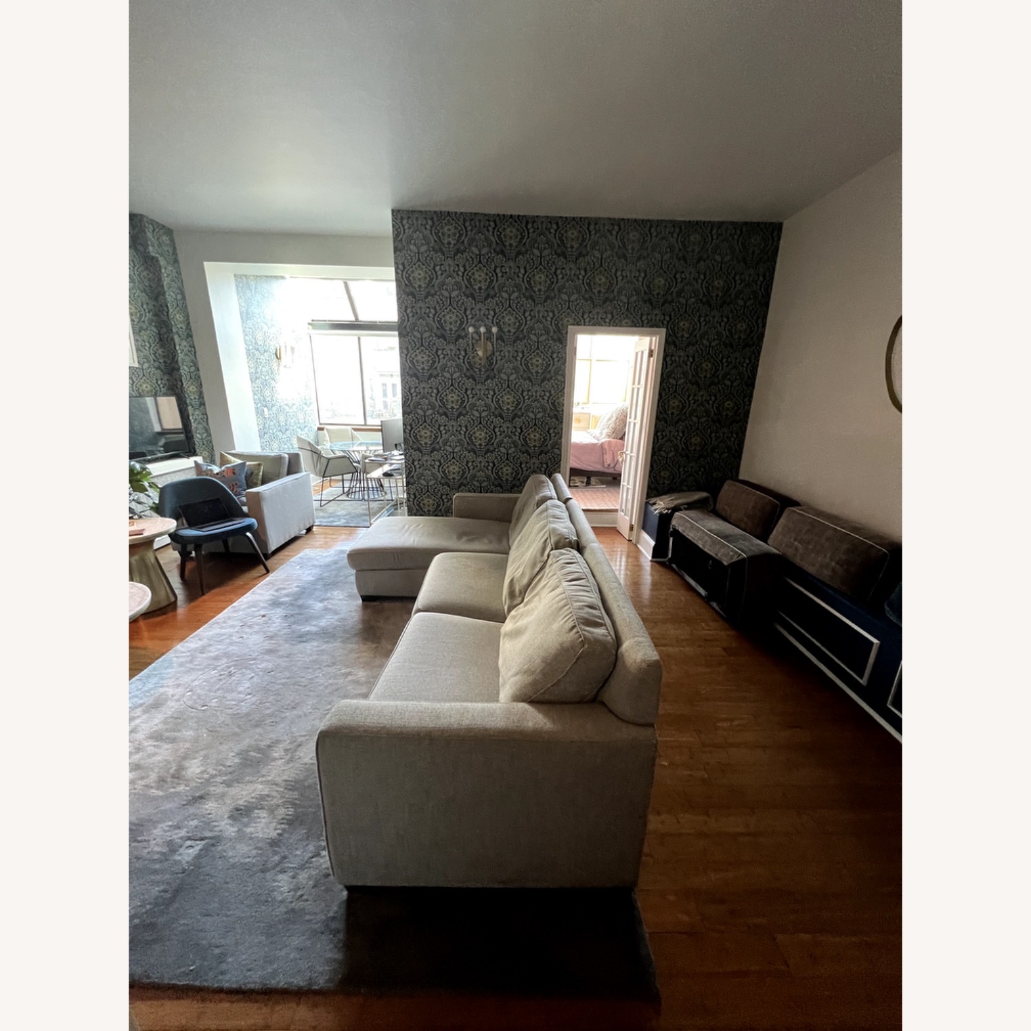 West Elm Gray Henry Sleeper Sectional Storage - image-7