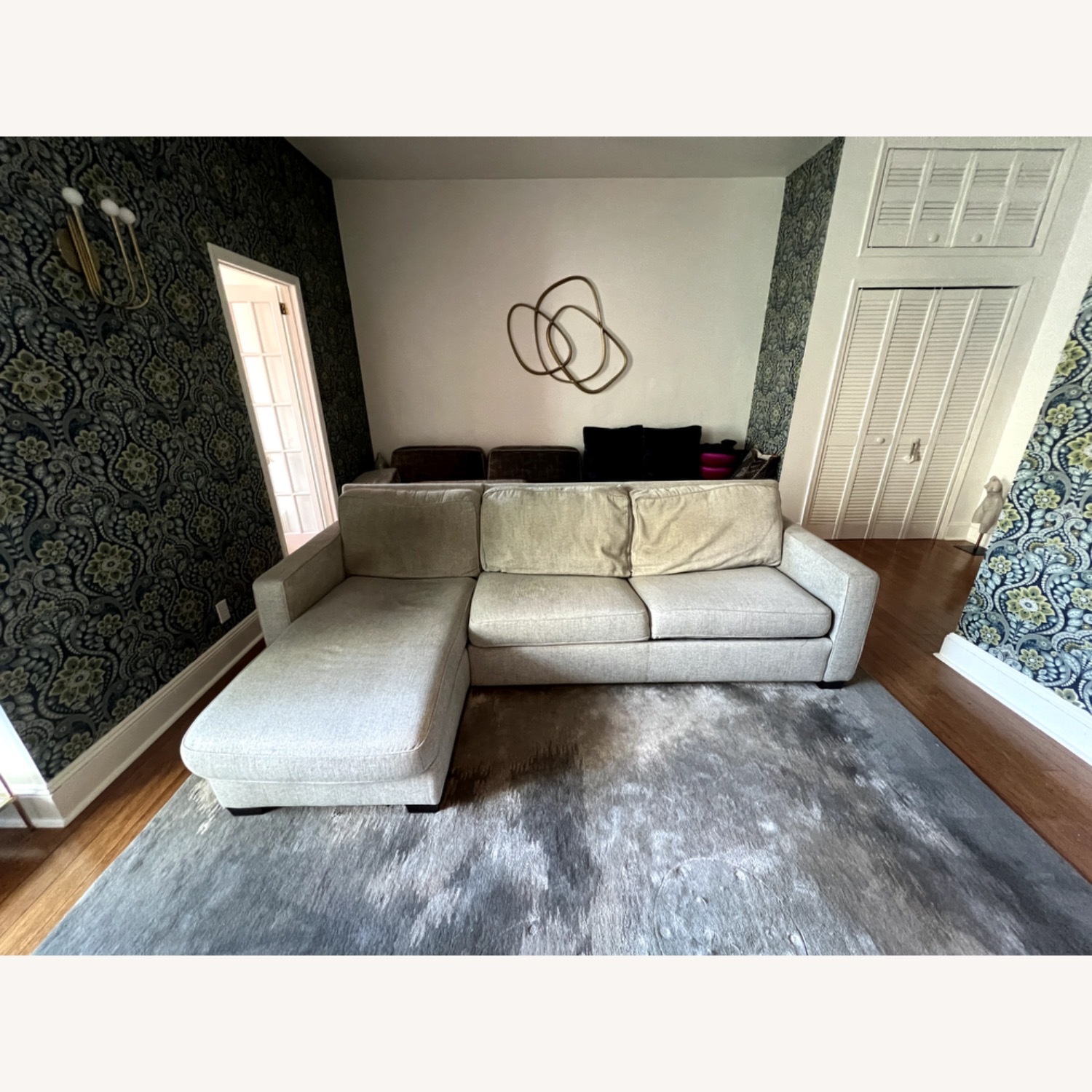 West Elm Gray Henry Sleeper Sectional Storage - image-8