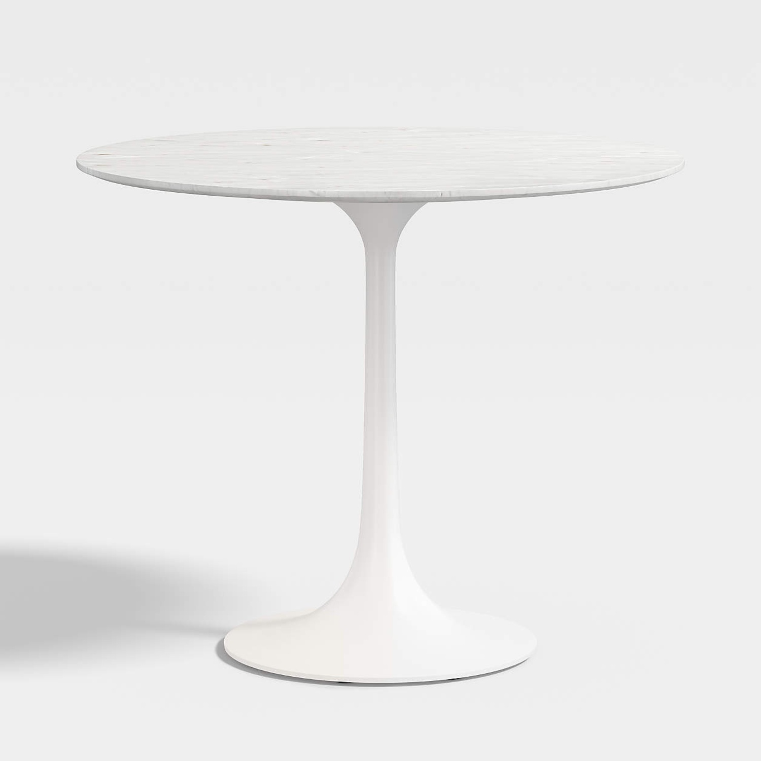 Crate & Barrel Nero 39” Round Table with White Base - image-5