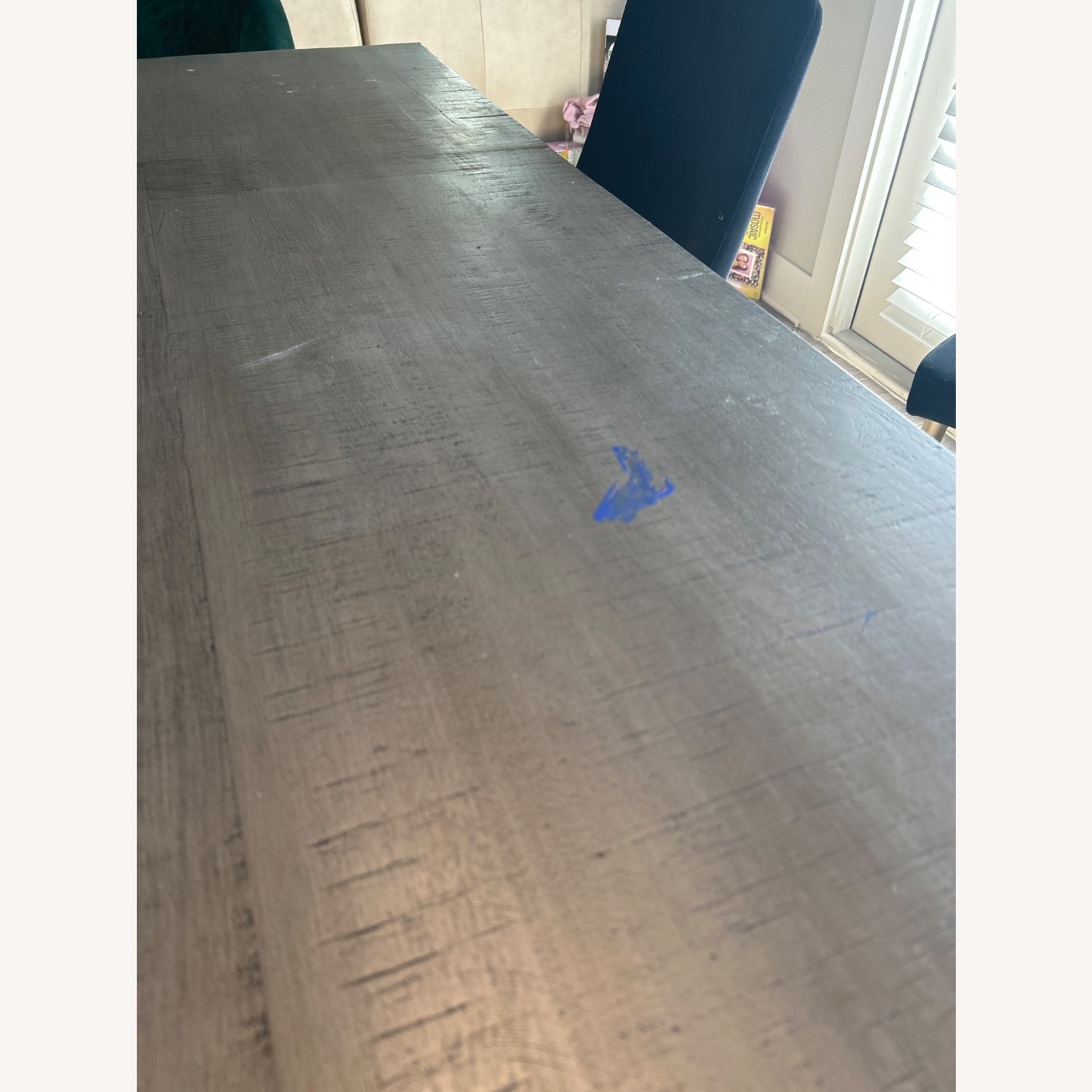 Faux Marble Top Metal Base Dining Table - image-3